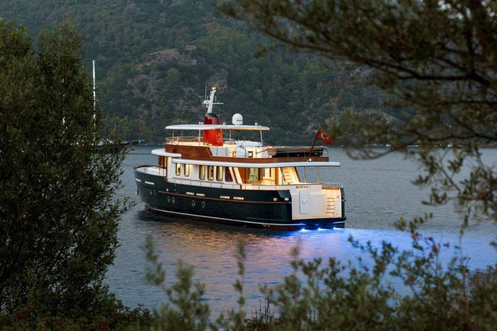 a boat on the water aboard MAGNOLIA ONE Yacht for Sale
