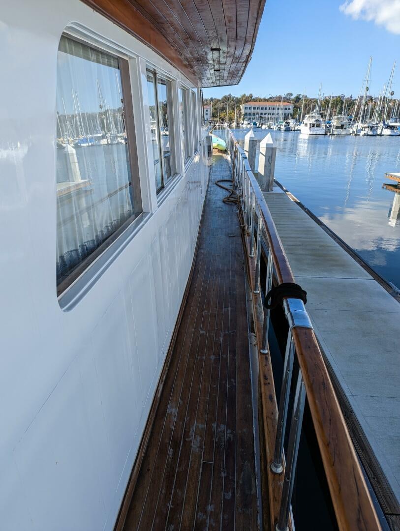 a deck with a boat on it aboard ISABELLA Yacht for Sale