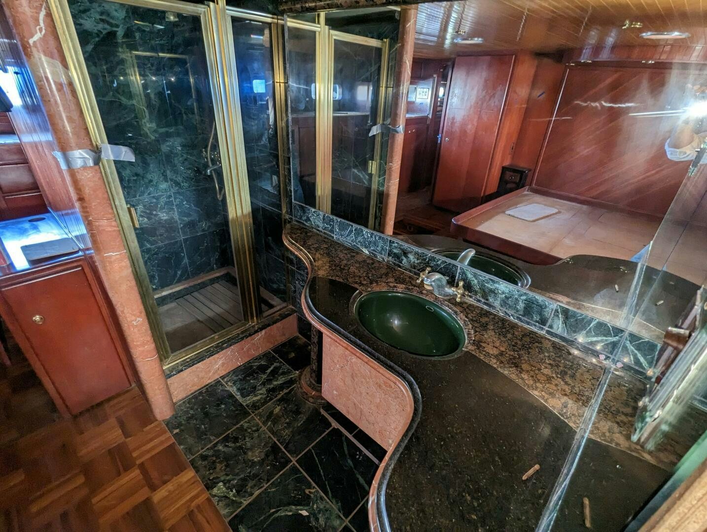 a bathroom with a large jacuzzi tub aboard ISABELLA Yacht for Sale