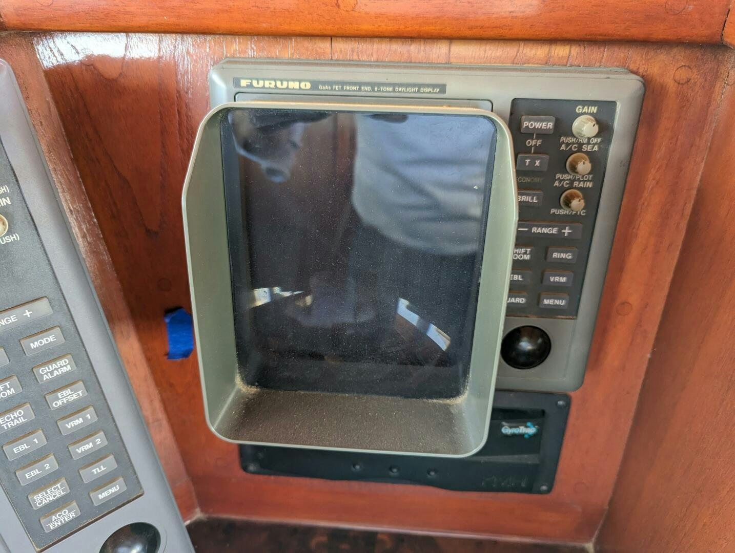 a television on a table aboard ISABELLA Yacht for Sale