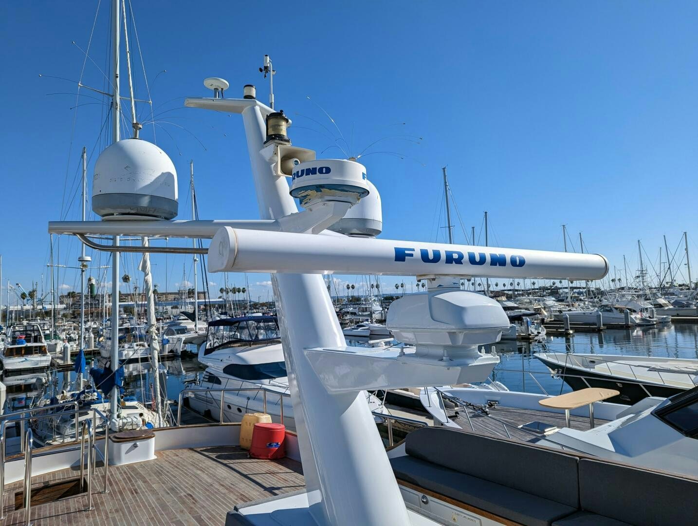a white airplane on a dock aboard ISABELLA Yacht for Sale