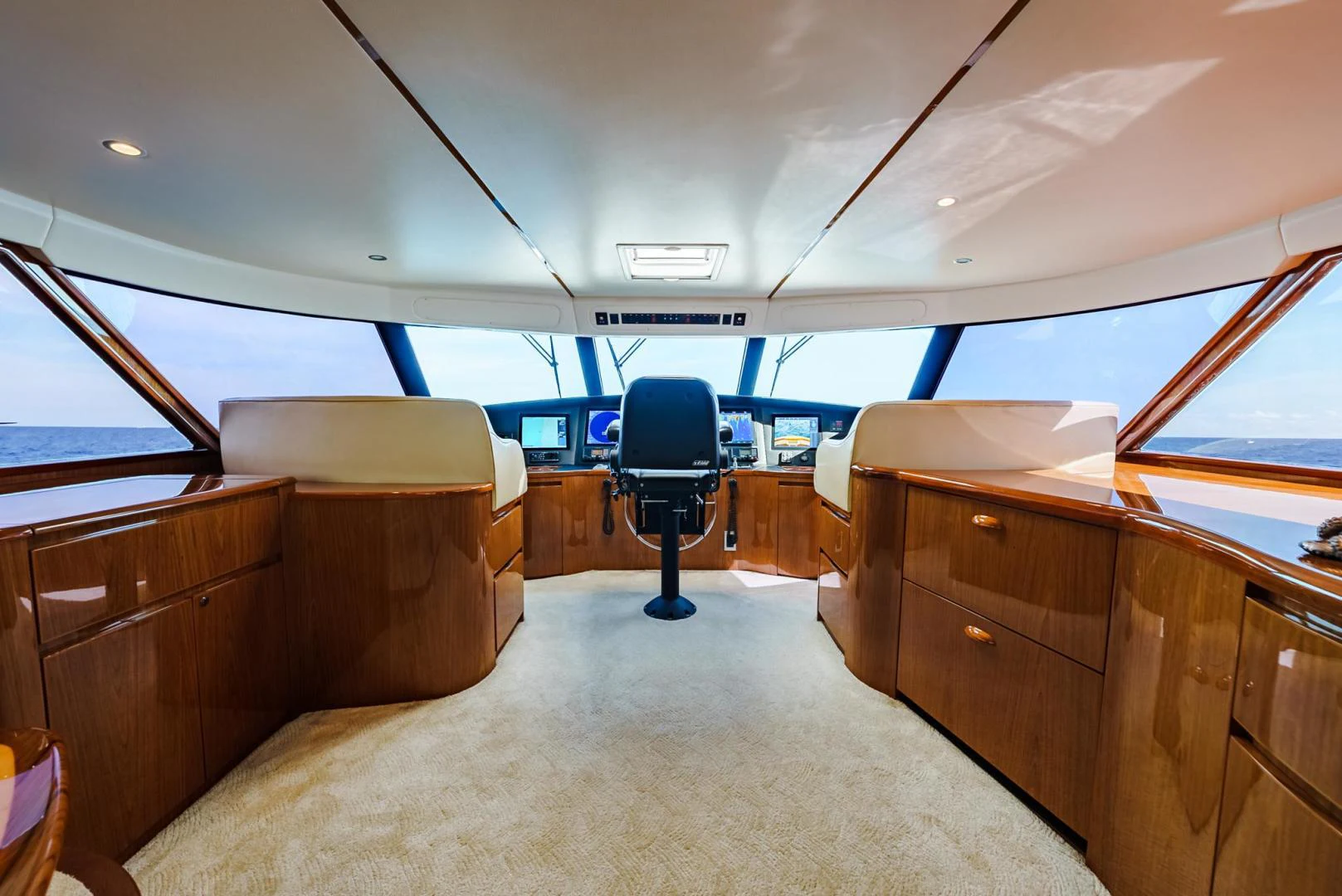 a room with a desk and a chair aboard PANACEA Yacht for Sale