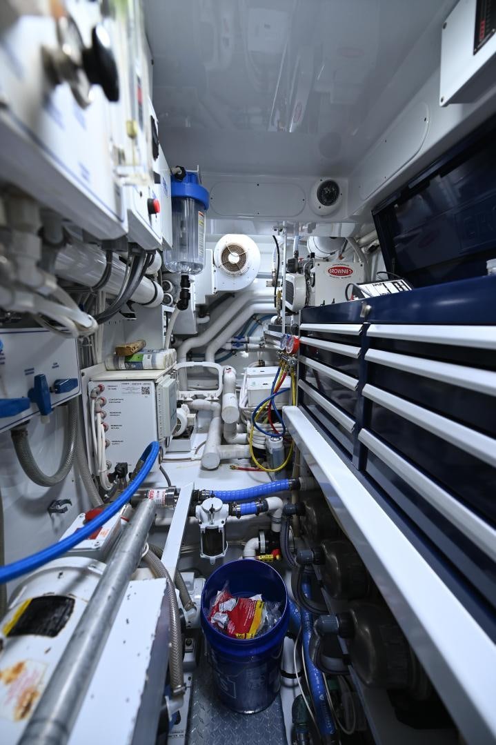 a close-up of a vehicle aboard TANGAROA Yacht for Sale