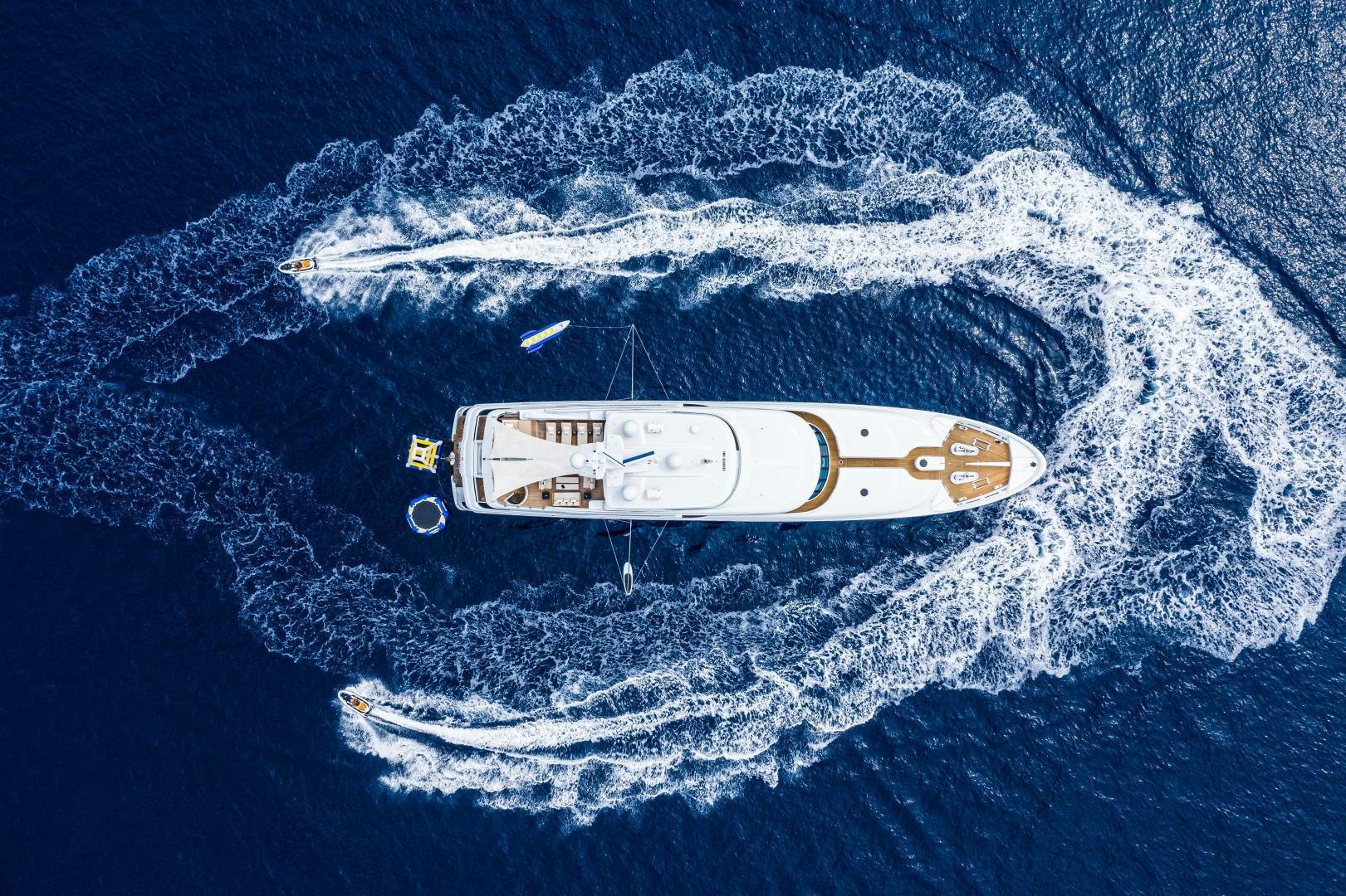 a space ship above the earth aboard VICTORIA DEL MAR Yacht for Sale