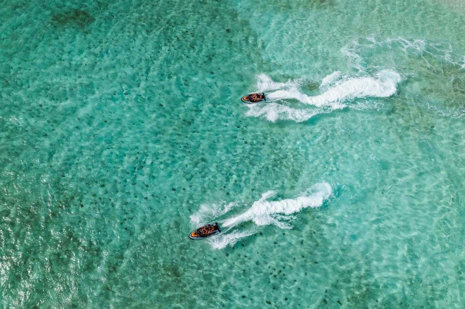 a person swimming in the water aboard BEACHFRONT Yacht for Sale