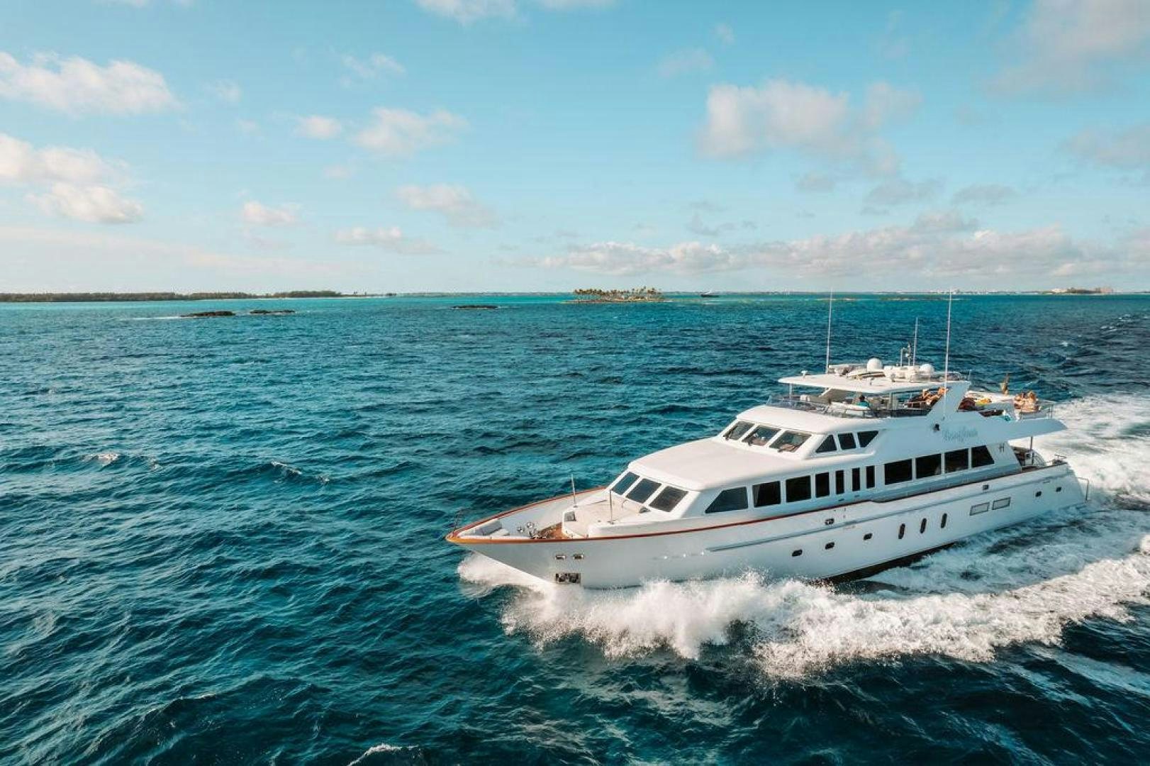 a boat on the water aboard BEACHFRONT Yacht for Sale