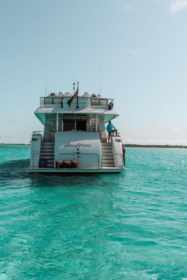 a boat in the water aboard BEACHFRONT Yacht for Sale