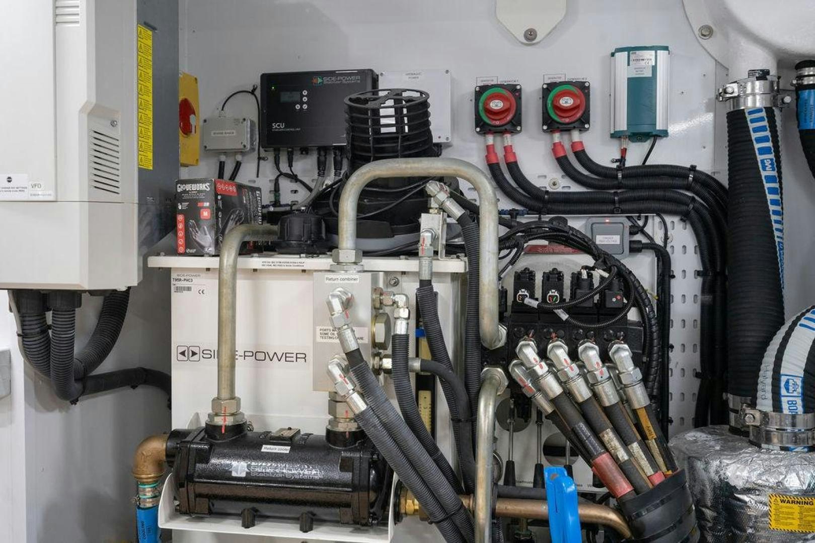 a machine with wires aboard HIDEOUT Yacht for Sale