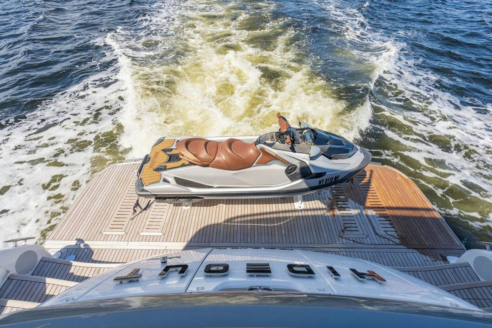 a person on a boat aboard HIDEOUT Yacht for Sale