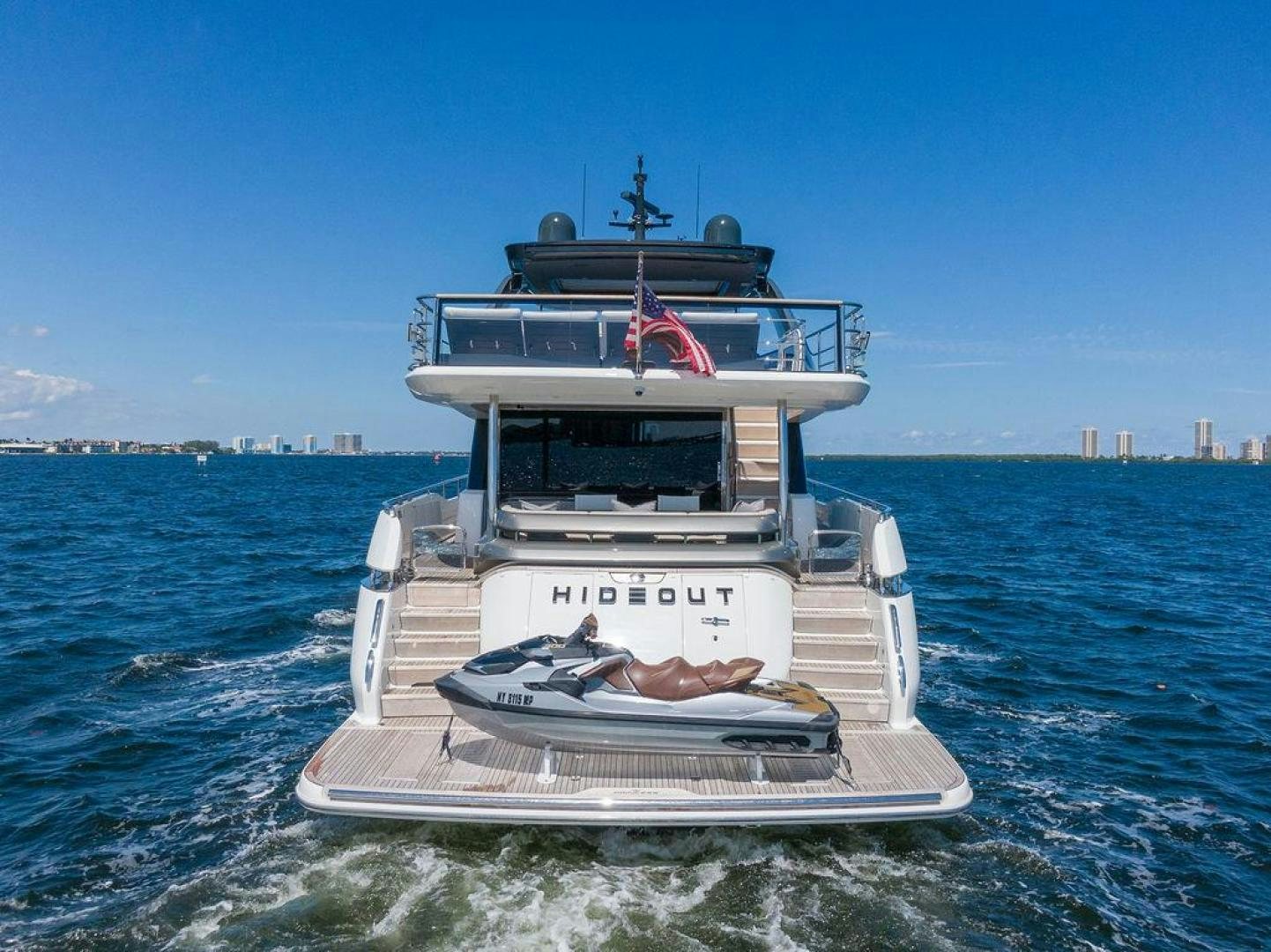 a person lying on a boat aboard HIDEOUT Yacht for Sale