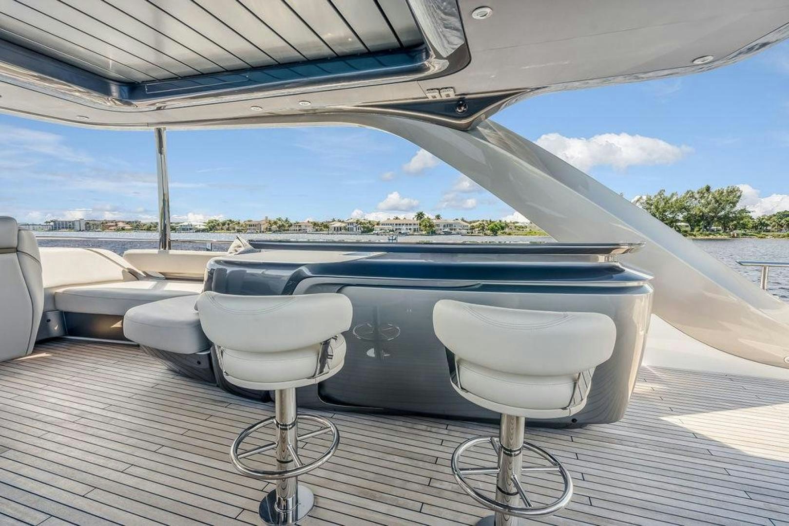 a boat on a deck aboard HIDEOUT Yacht for Sale