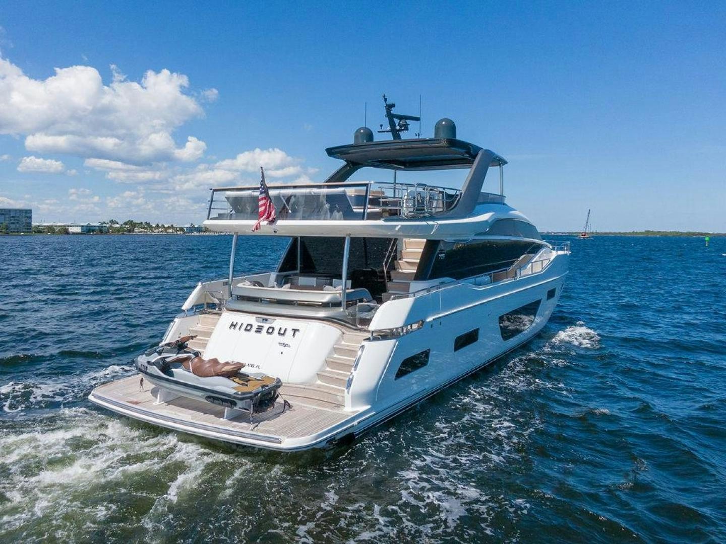 a boat on the water aboard HIDEOUT Yacht for Sale