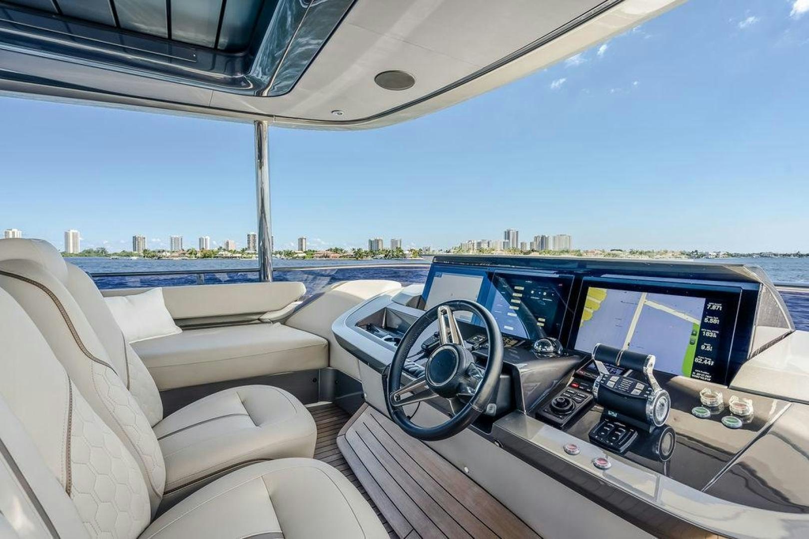 inside of a car aboard HIDEOUT Yacht for Sale