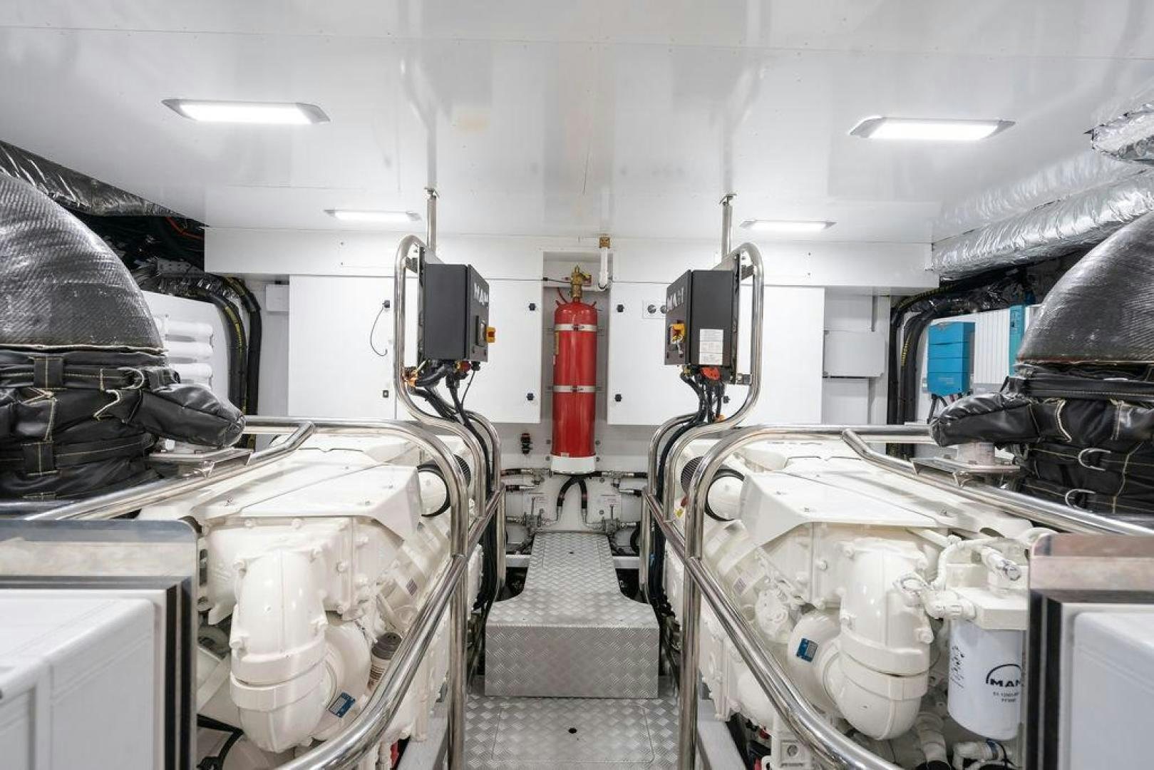 inside of a factory aboard HIDEOUT Yacht for Sale