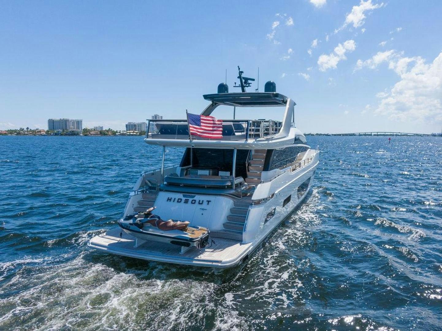 a boat on the water aboard HIDEOUT Yacht for Sale
