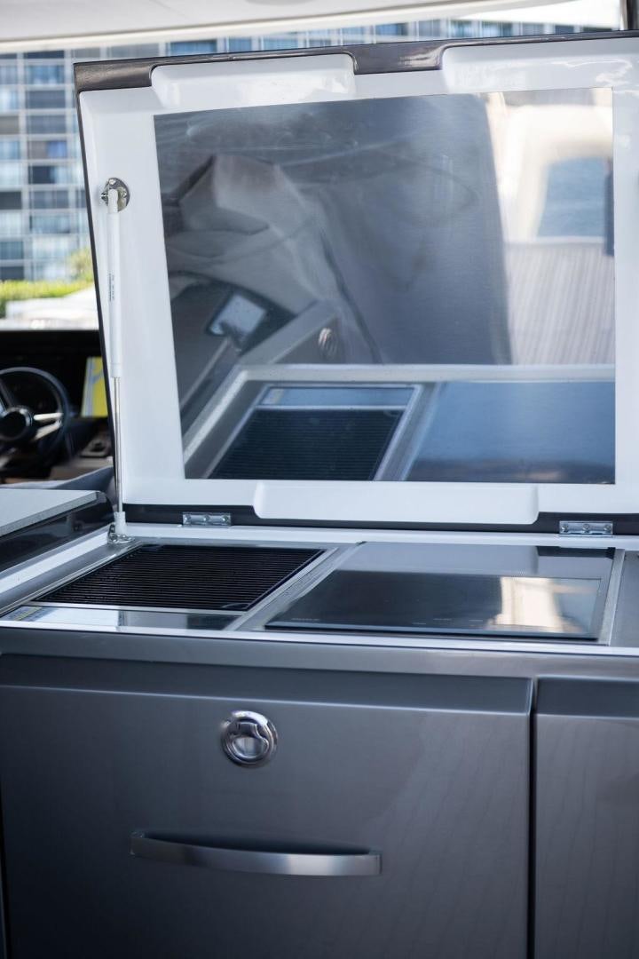 a silver oven with a silver door aboard HIDEOUT Yacht for Sale