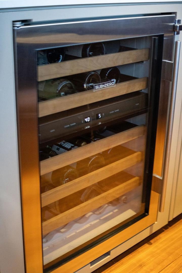 a cabinet with a shelf aboard HIDEOUT Yacht for Sale