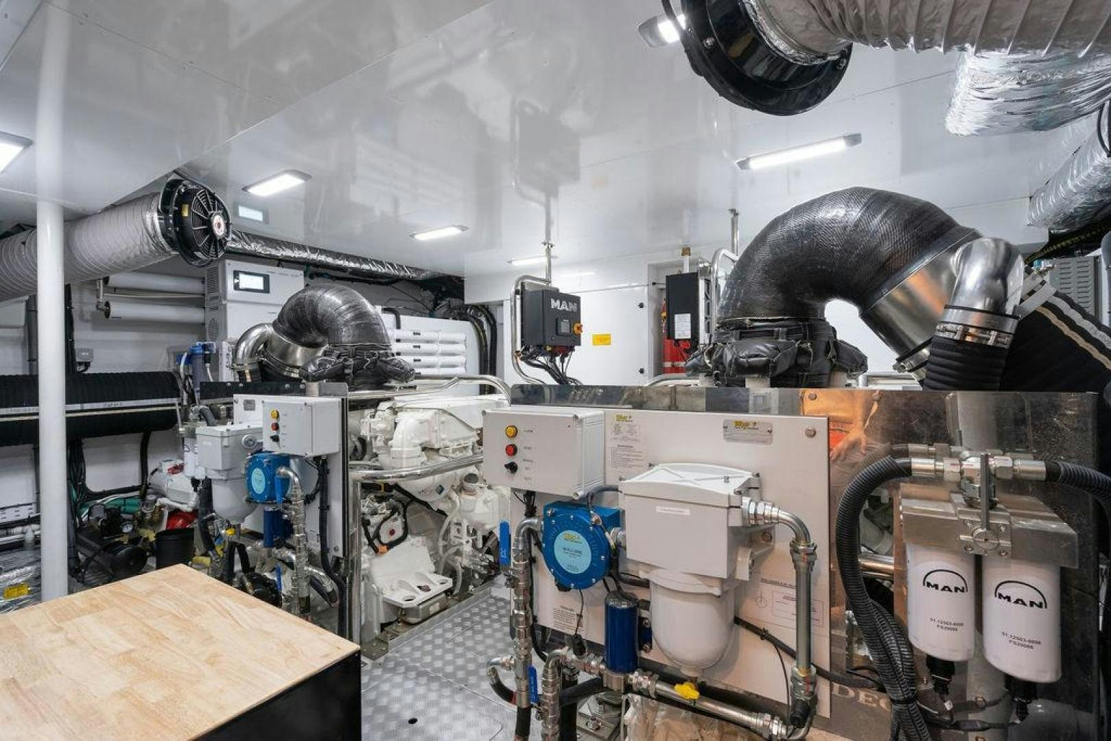 a large machine with many parts aboard HIDEOUT Yacht for Sale