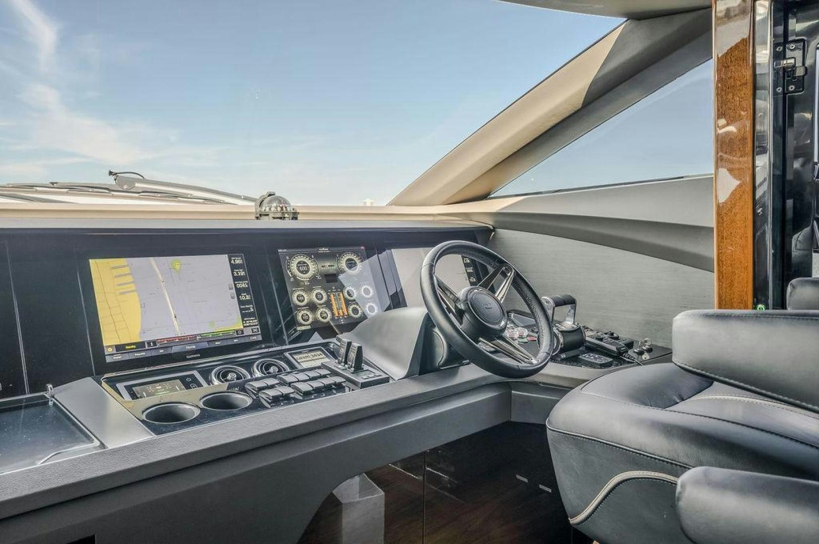 inside of a car aboard HIDEOUT Yacht for Sale