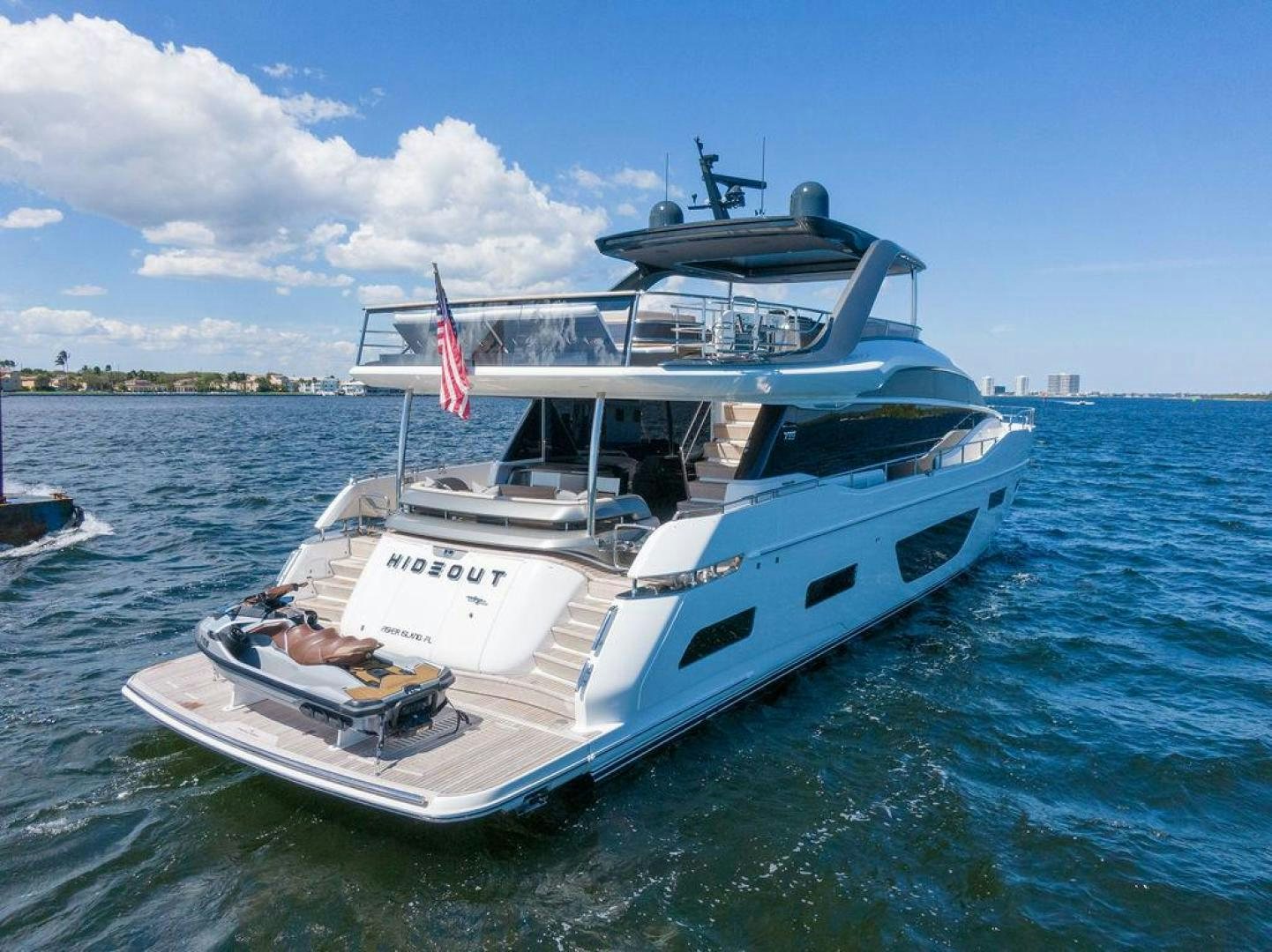 a boat on the water aboard HIDEOUT Yacht for Sale