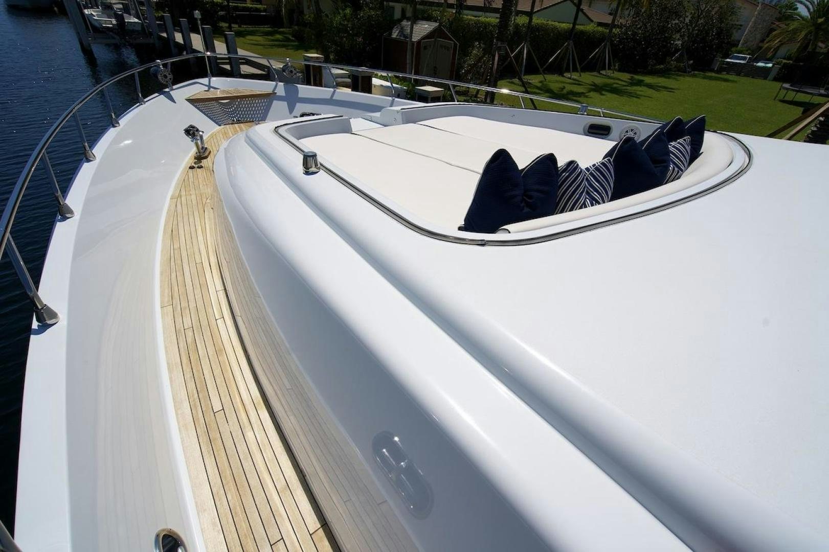 a pair of shoes on a white trampoline aboard U WISH Yacht for Sale