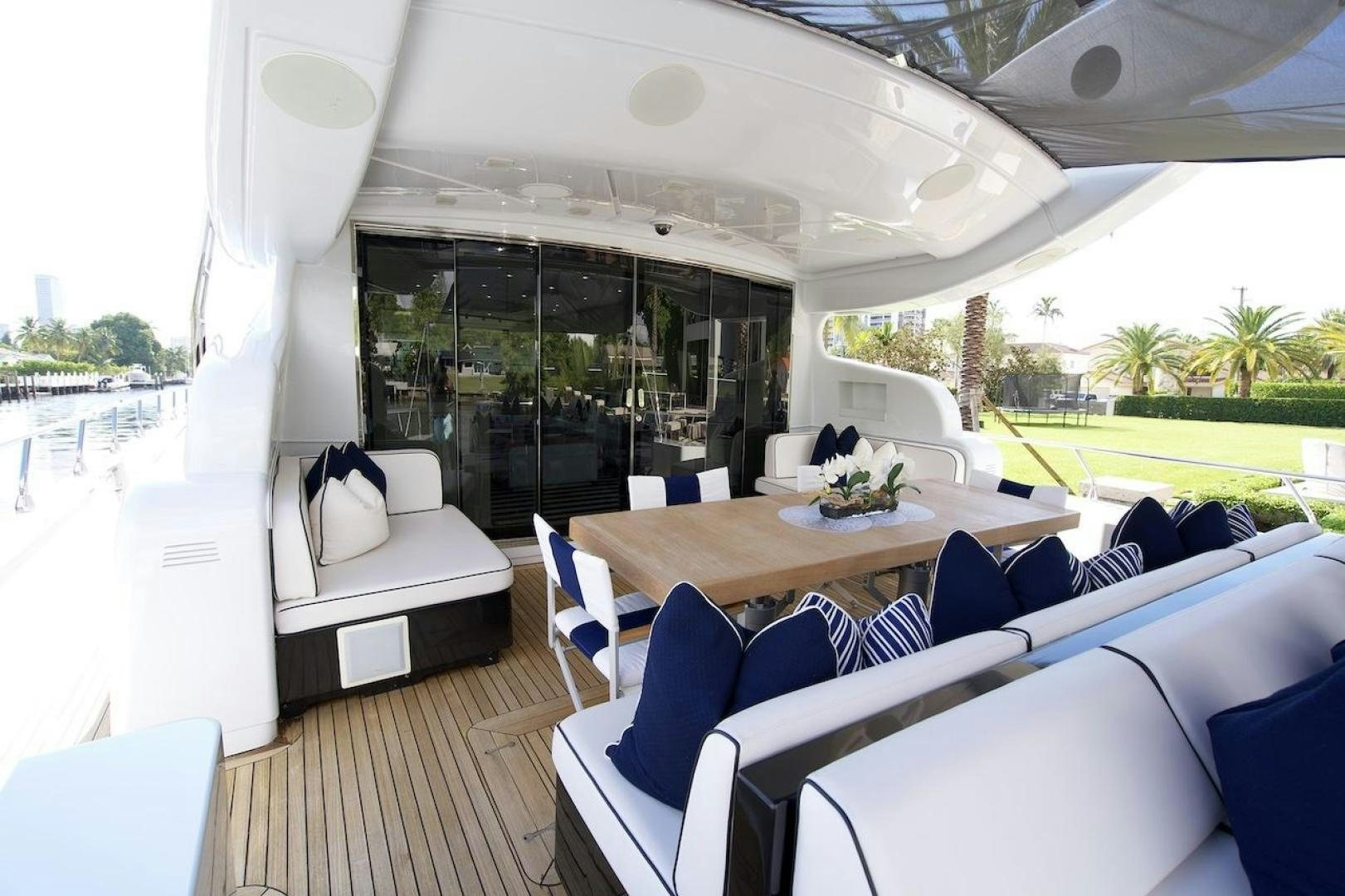 a room with a table chairs and a large window aboard U WISH Yacht for Sale