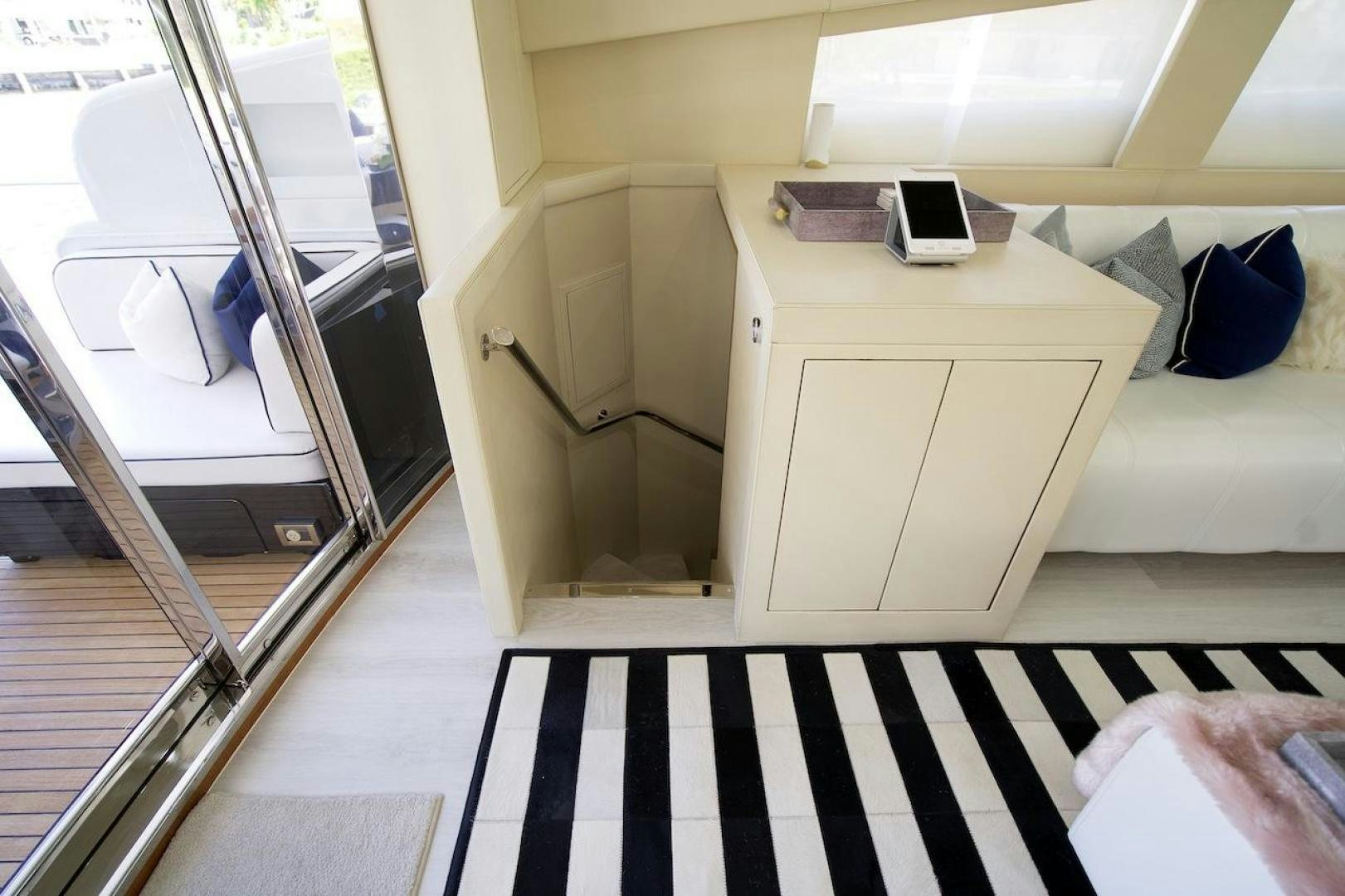 a room with a bed and a desk aboard U WISH Yacht for Sale