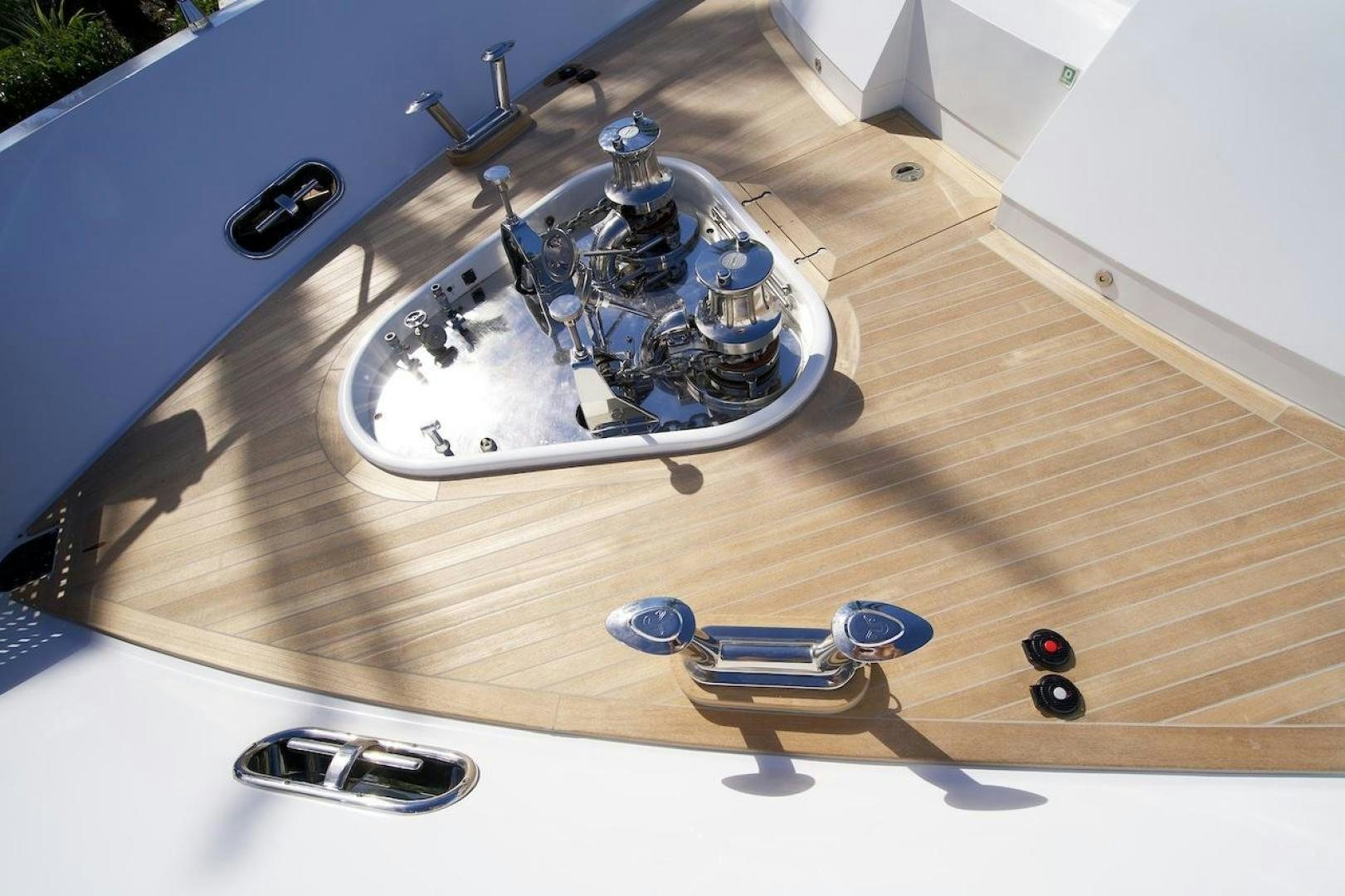 a metal contraption on a wooden surface aboard U WISH Yacht for Sale