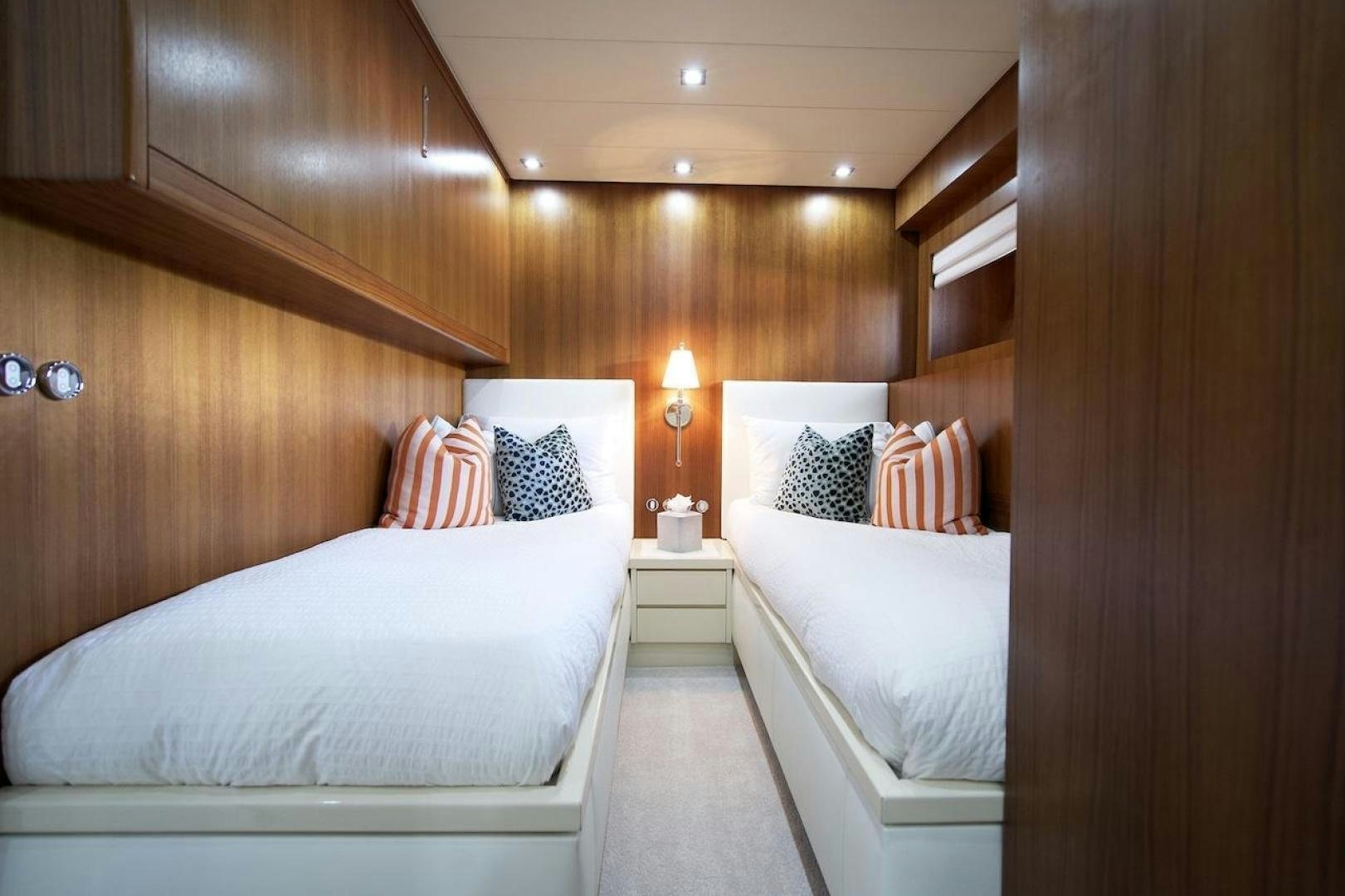a room with two beds aboard U WISH Yacht for Sale