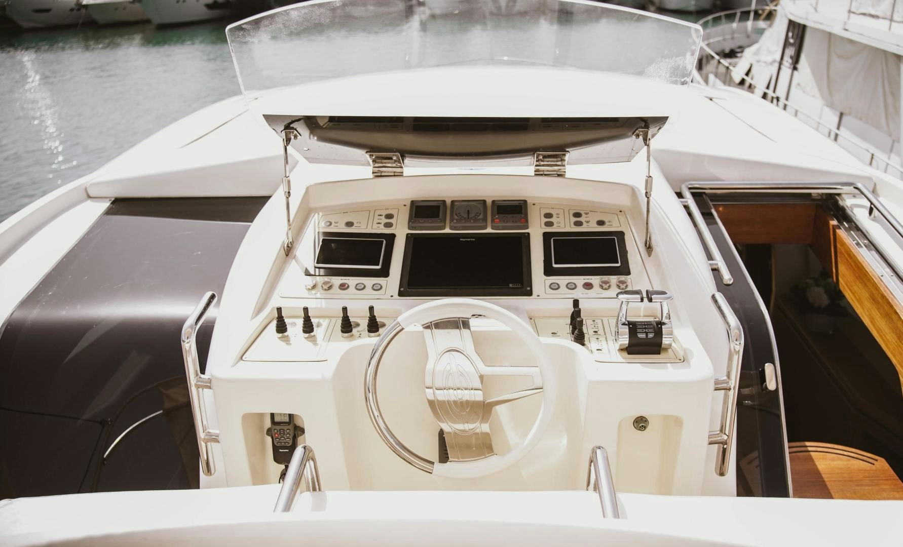 the front of a boat aboard MOKI Yacht for Sale