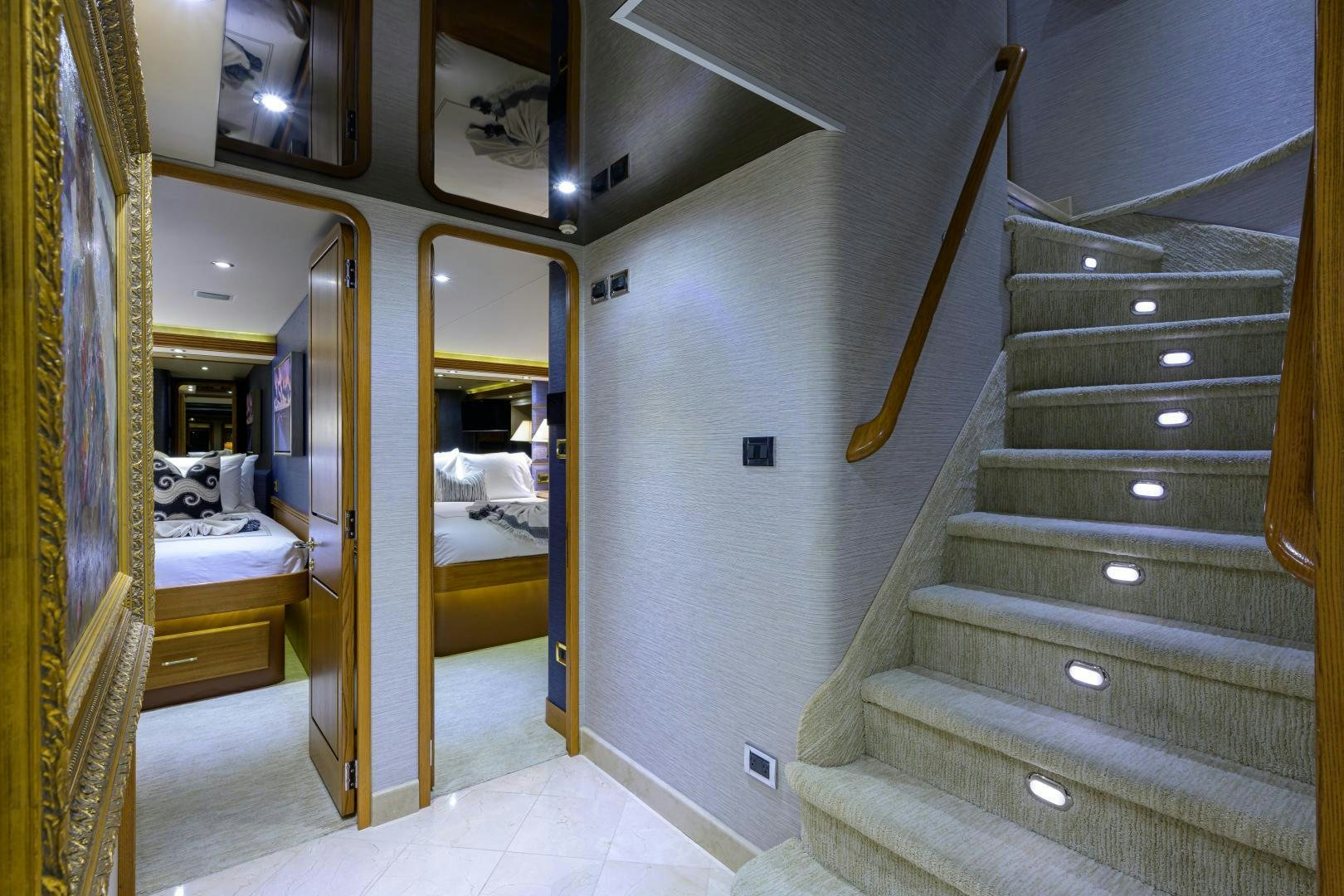 a room with bunk beds aboard SUPERSTAR Yacht for Sale