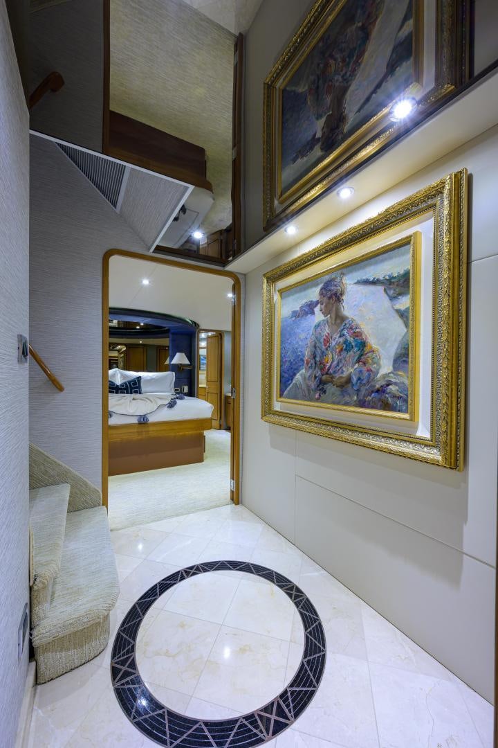 a mirror in a bathroom aboard SUPERSTAR Yacht for Sale