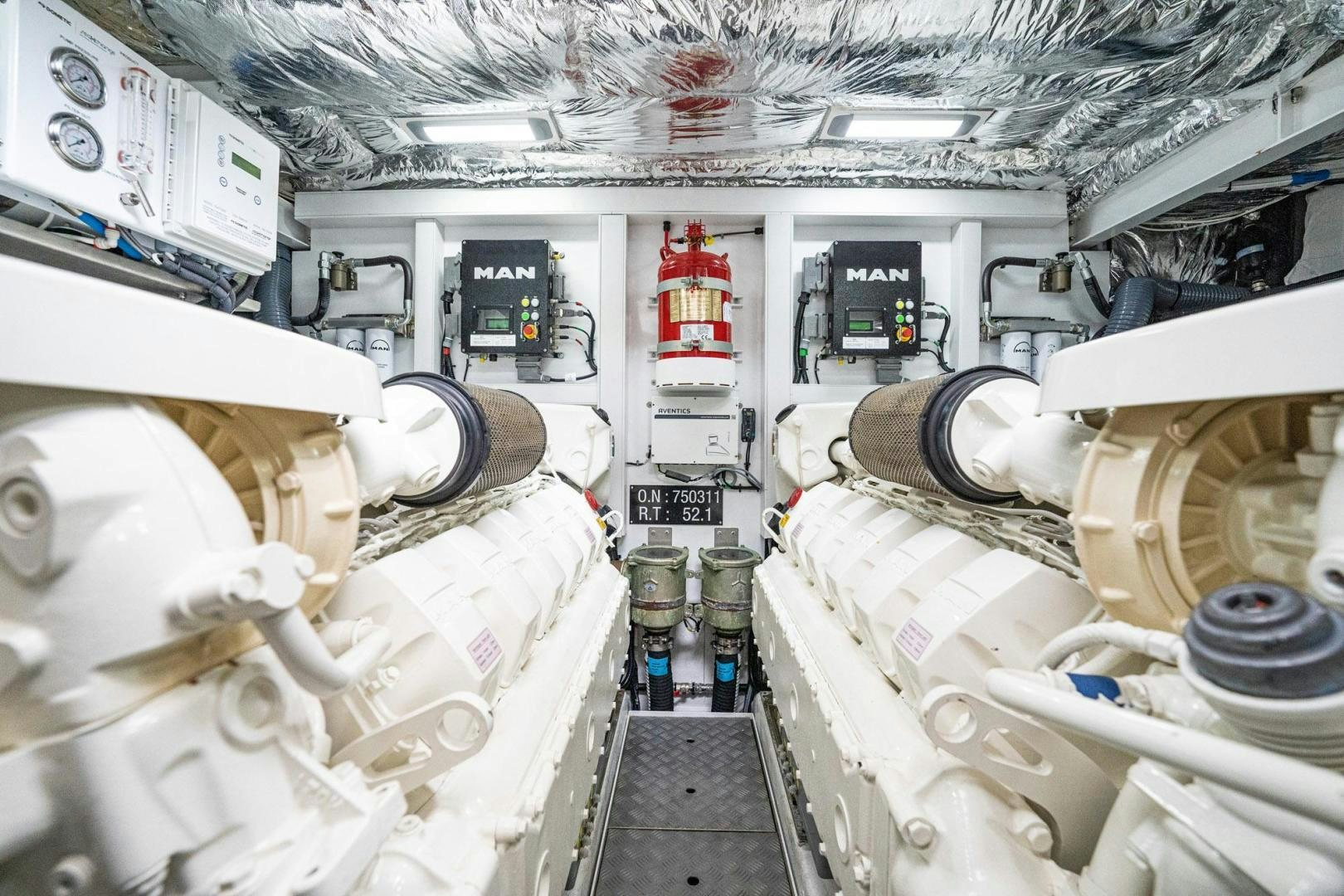 a close-up of a white machine aboard COCOON Yacht for Sale