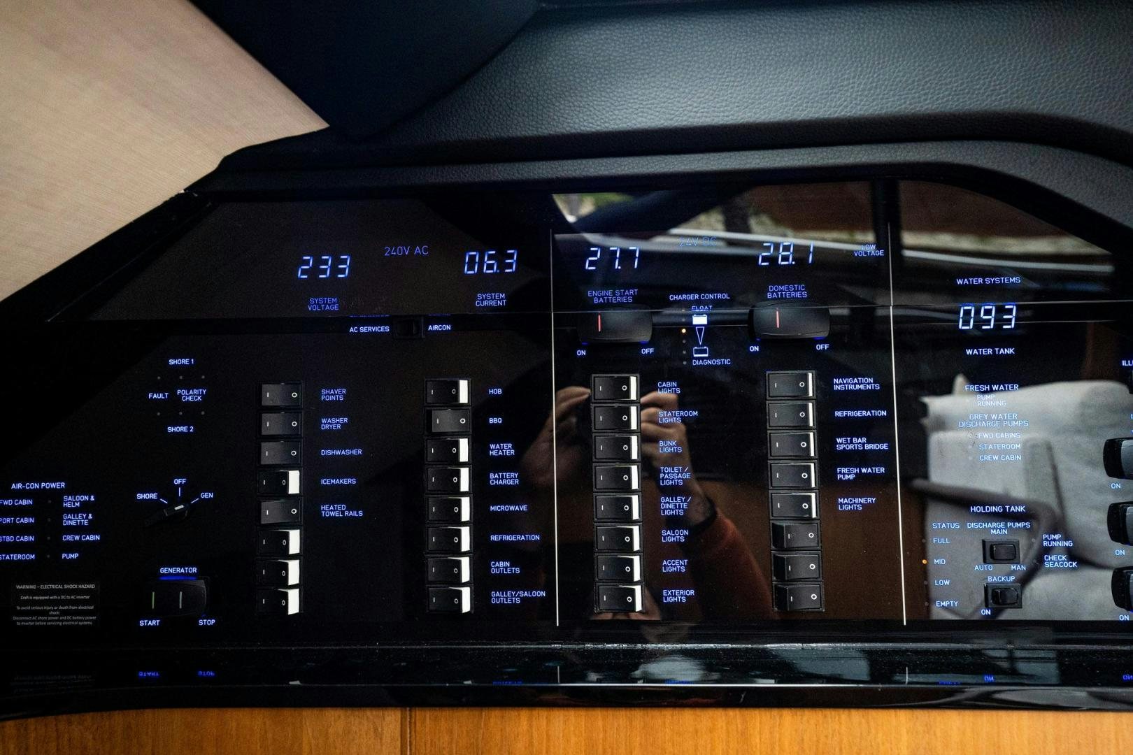 a computer monitor with a keyboard aboard COCOON Yacht for Sale