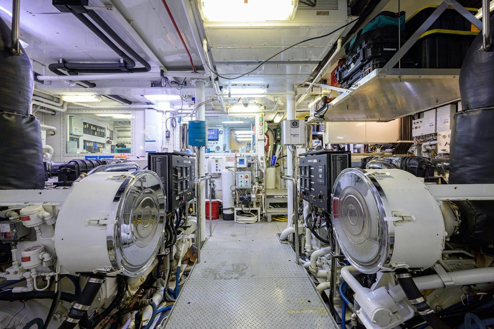 a room with machinery aboard STARSHIP Yacht for Sale