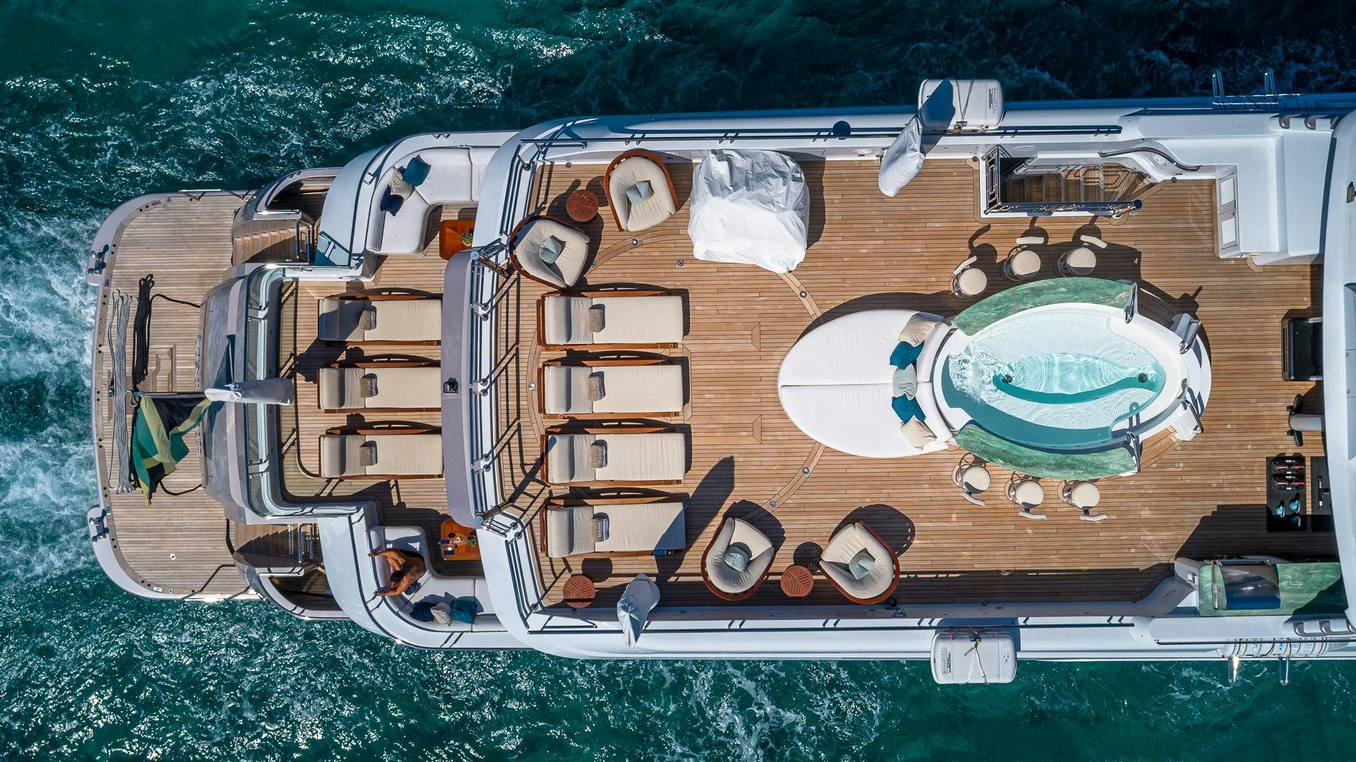 a satellite in a field aboard STARSHIP Yacht for Sale