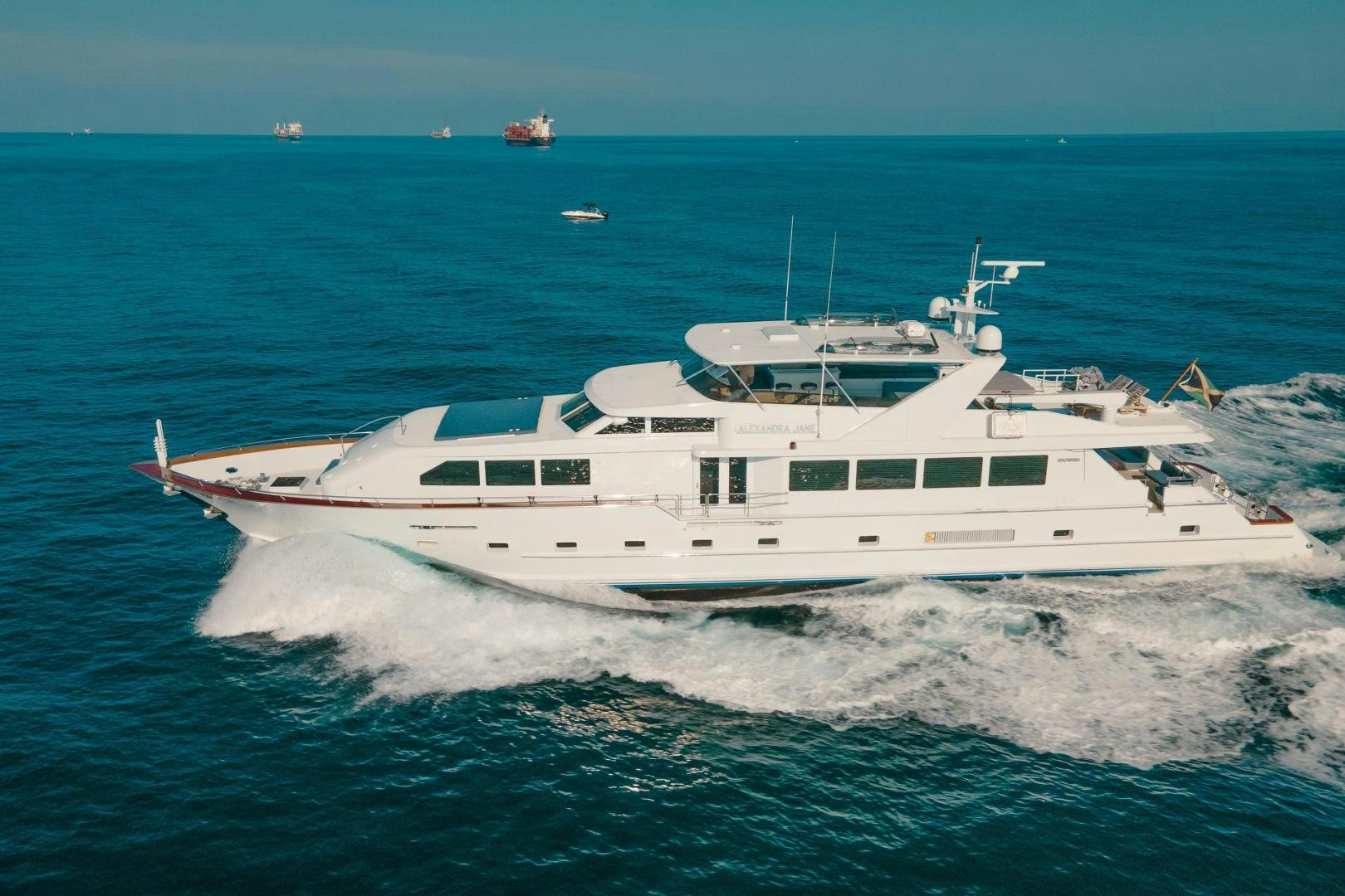 a boat on the water aboard ALEXANDRA JANE Yacht for Sale