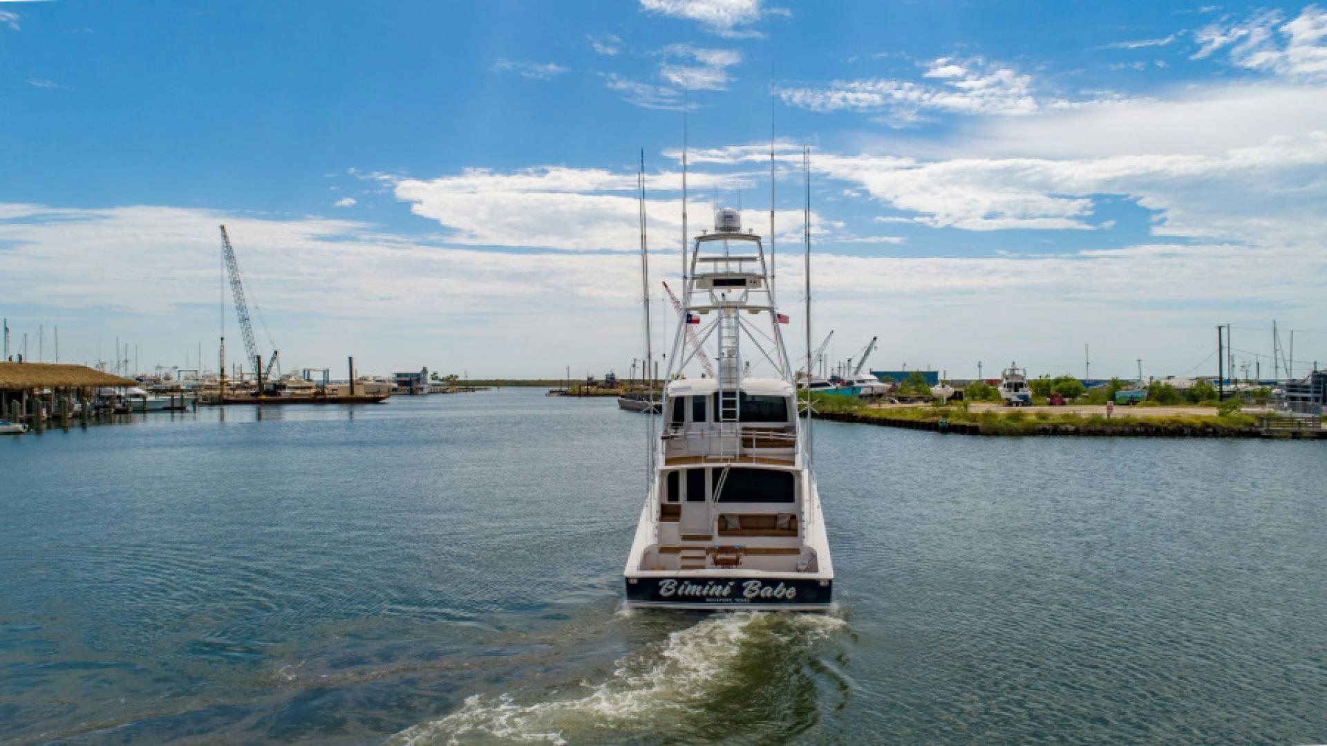 a boat in the water aboard Bimini Babe Yacht for Sale