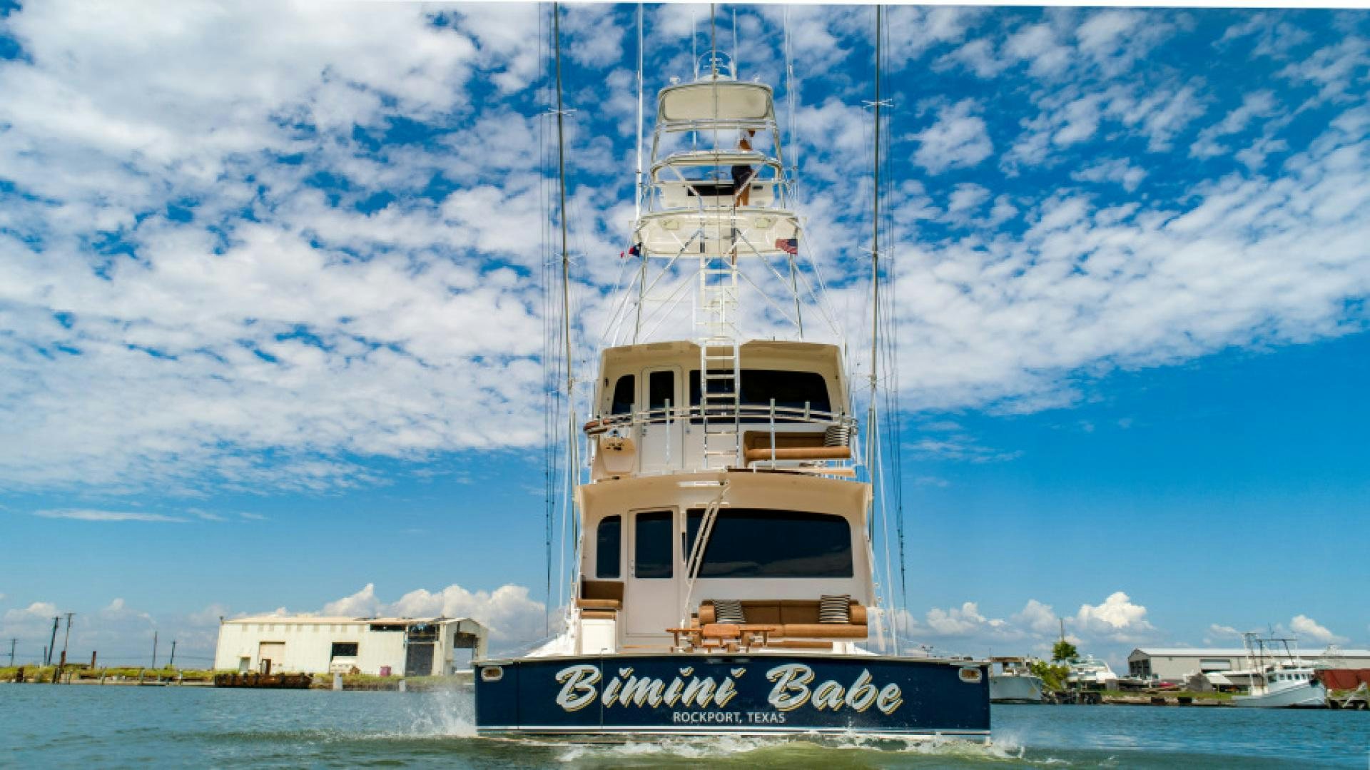a boat on the water aboard Bimini Babe Yacht for Sale