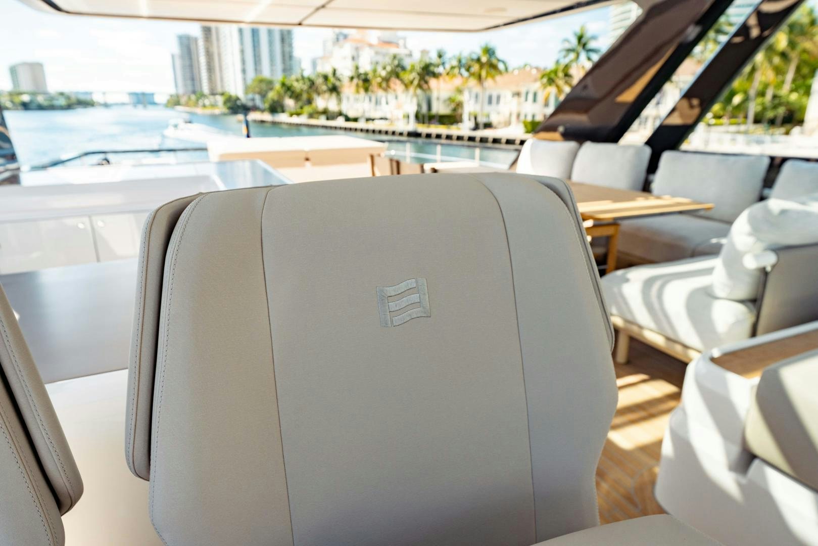 a seat on a bus aboard BESO Yacht for Sale