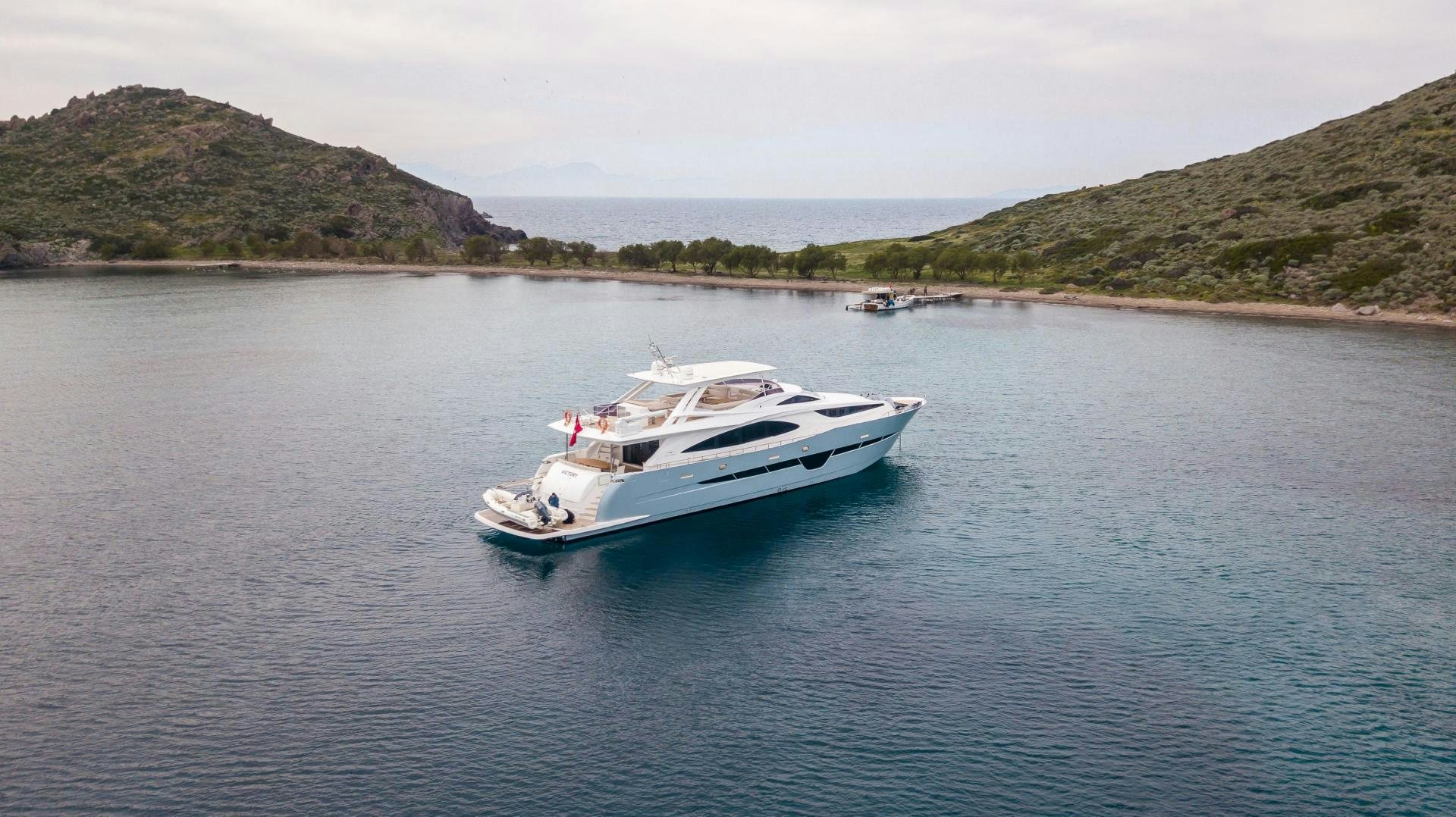 a boat on the water aboard VICTORY Yacht for Sale