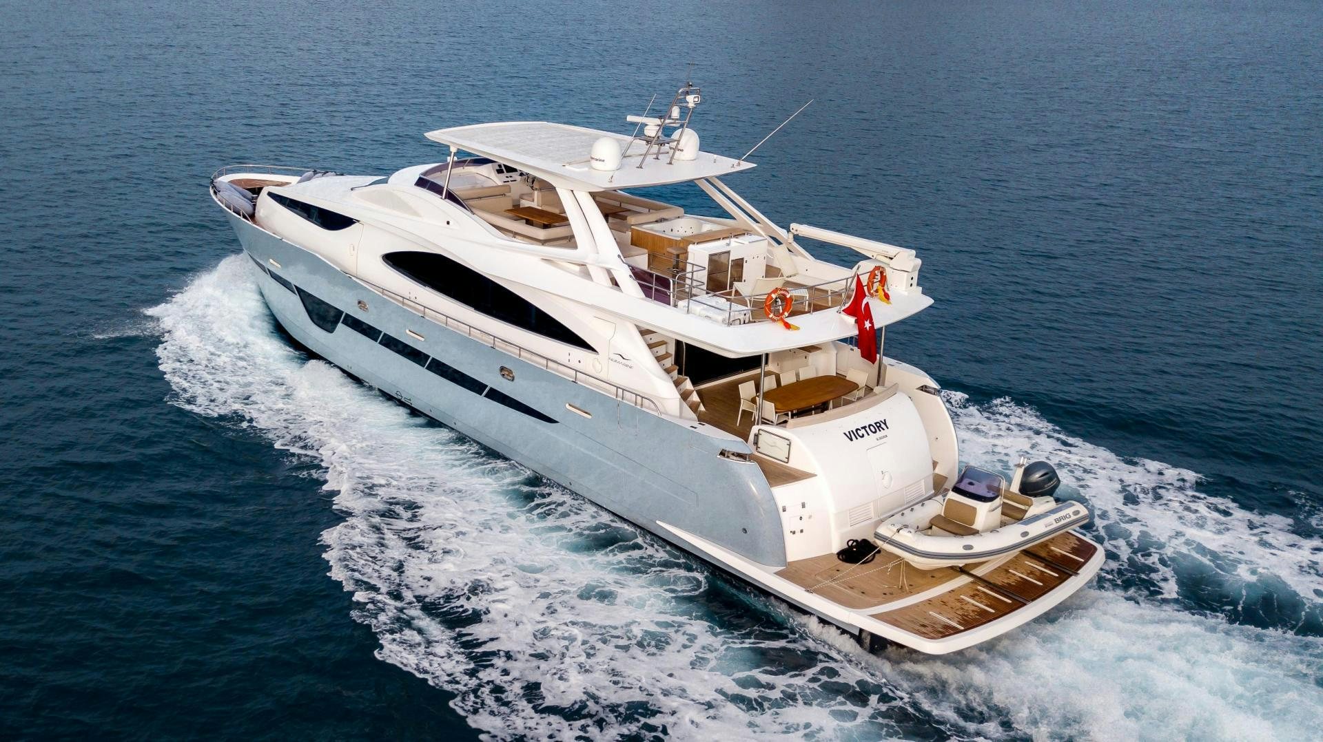 a boat on the water aboard VICTORY Yacht for Sale