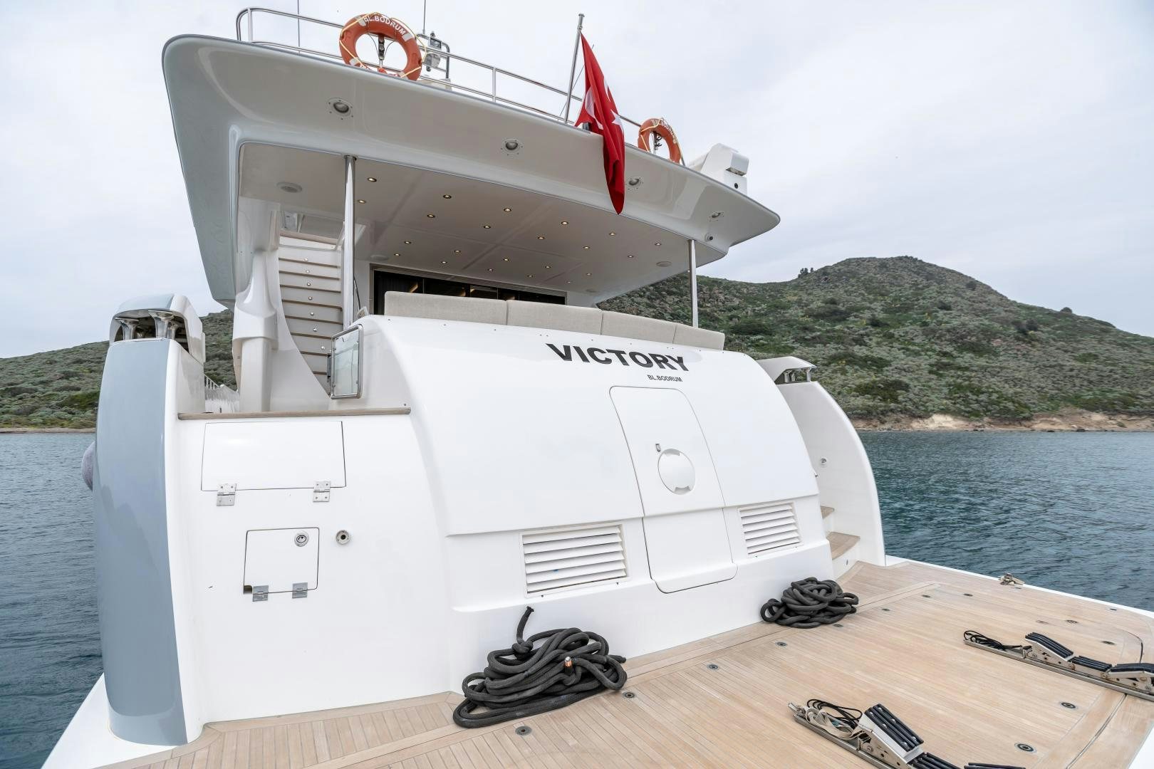 a boat on the water aboard VICTORY Yacht for Sale