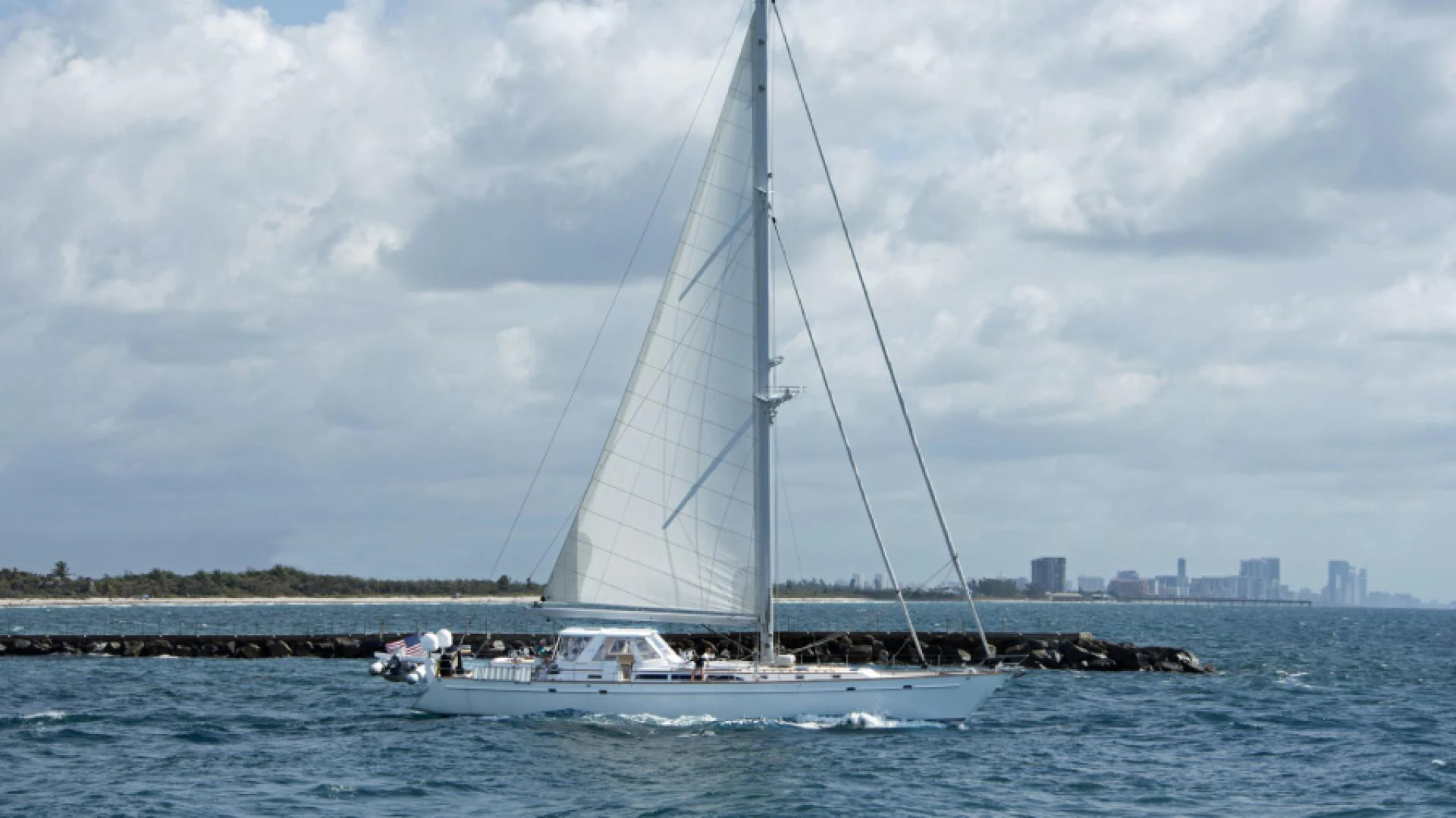 a sailboat on the water aboard EAGLE'S NEST Yacht for Sale