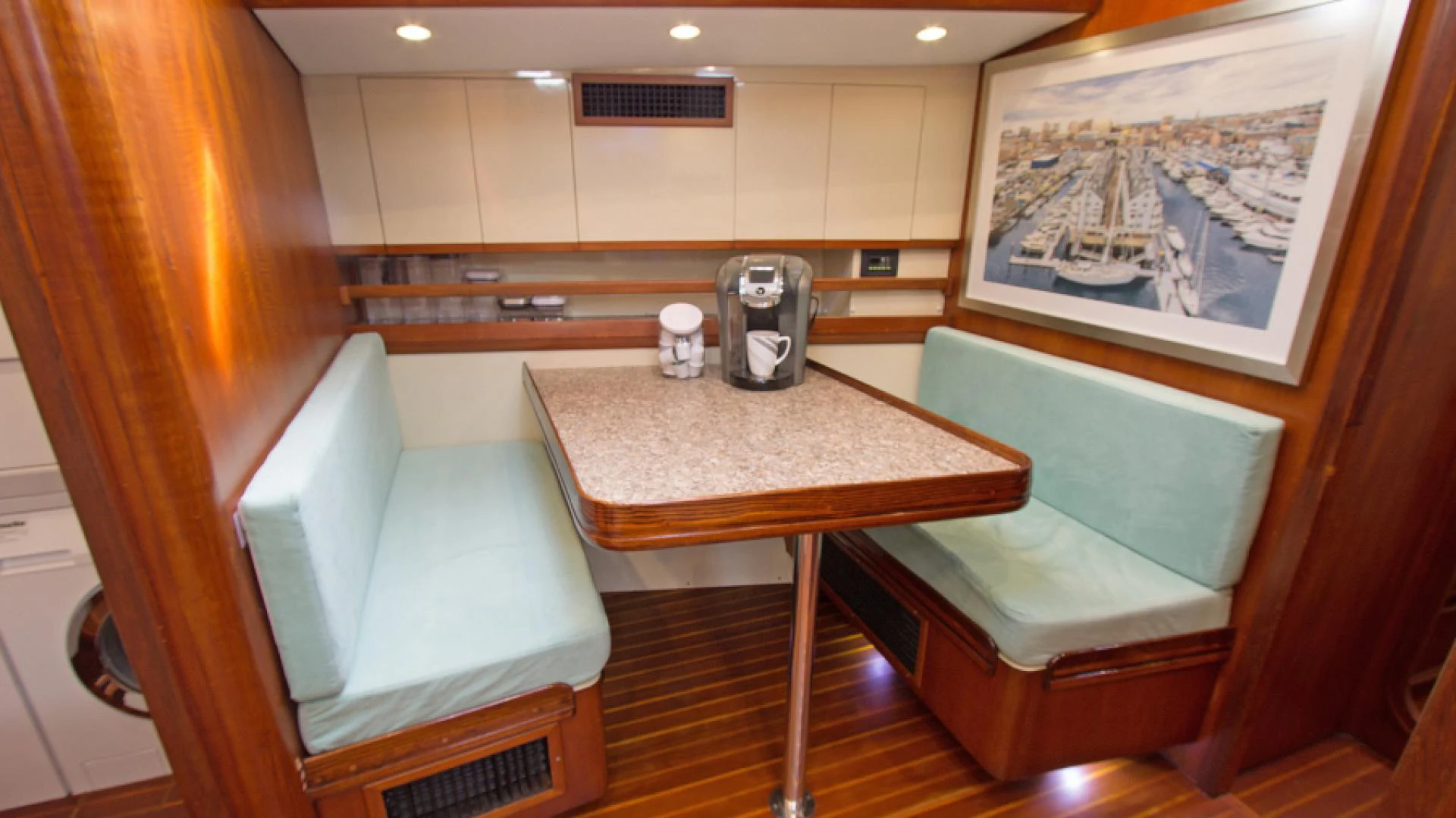 a room with a table and chairs aboard EAGLE'S NEST Yacht for Sale