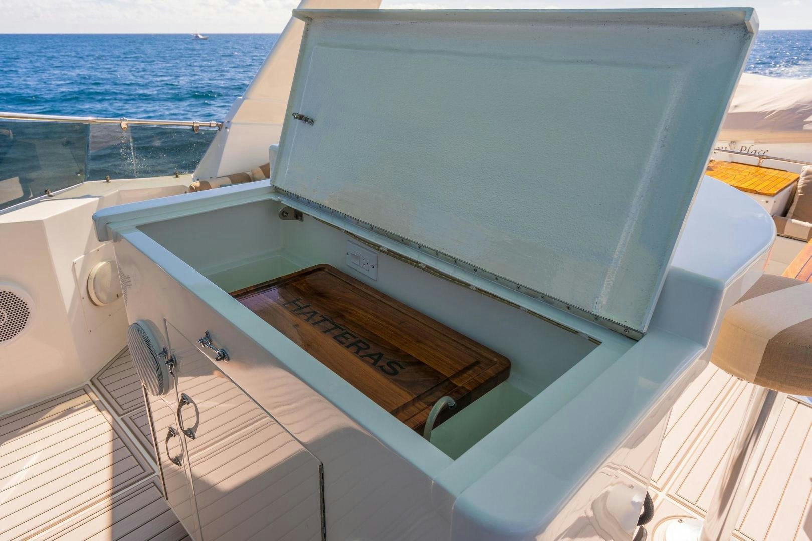 a boat with a wooden frame aboard PEYTONS PLACE Yacht for Sale