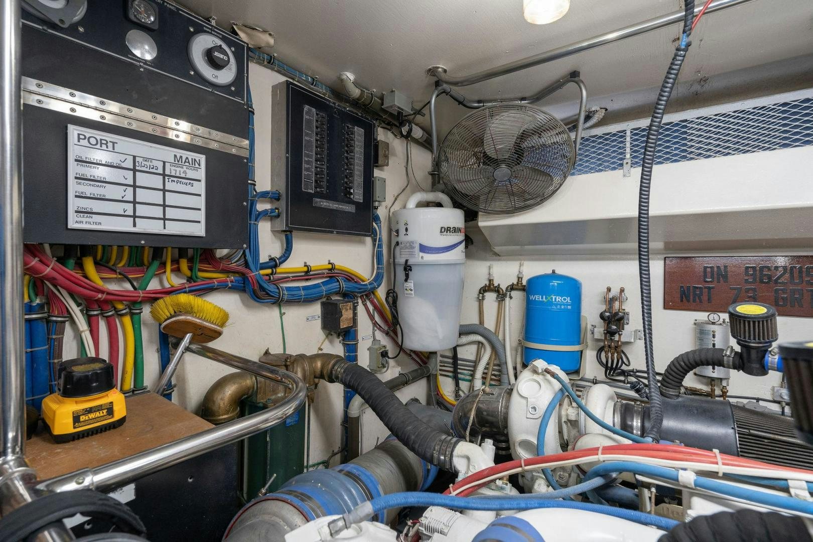 a machine with wires and tubes aboard PEYTONS PLACE Yacht for Sale