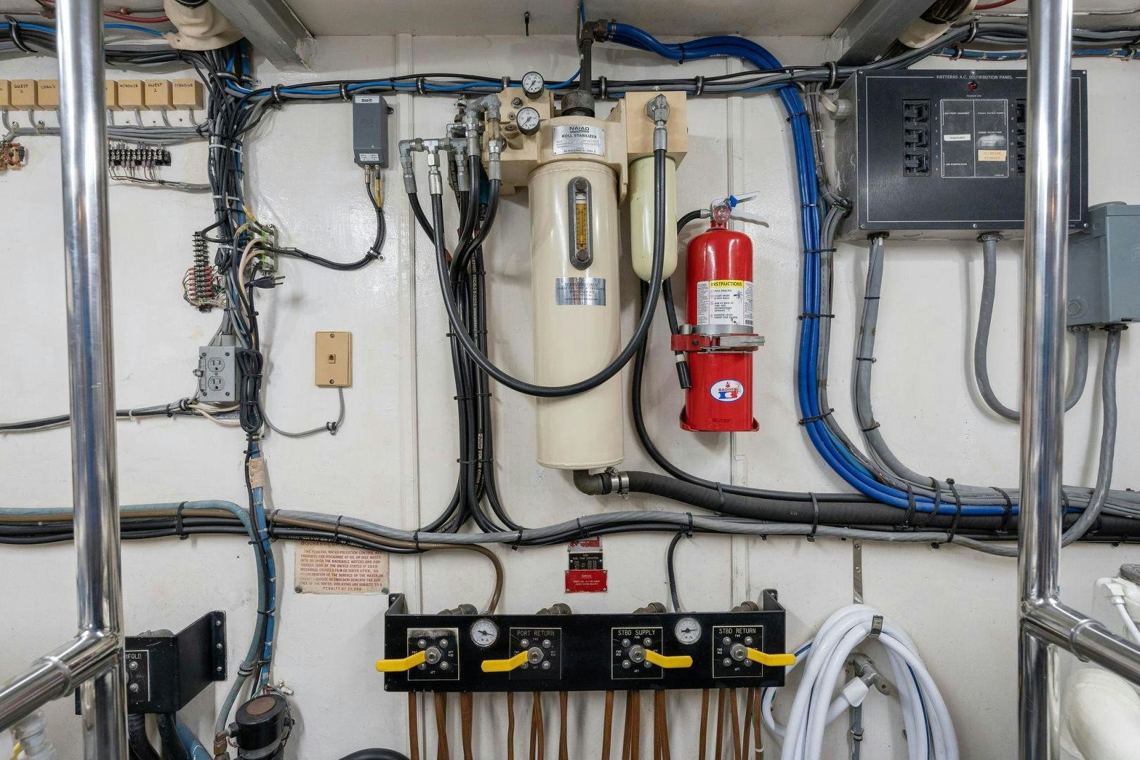 a machine with wires aboard PEYTONS PLACE Yacht for Sale