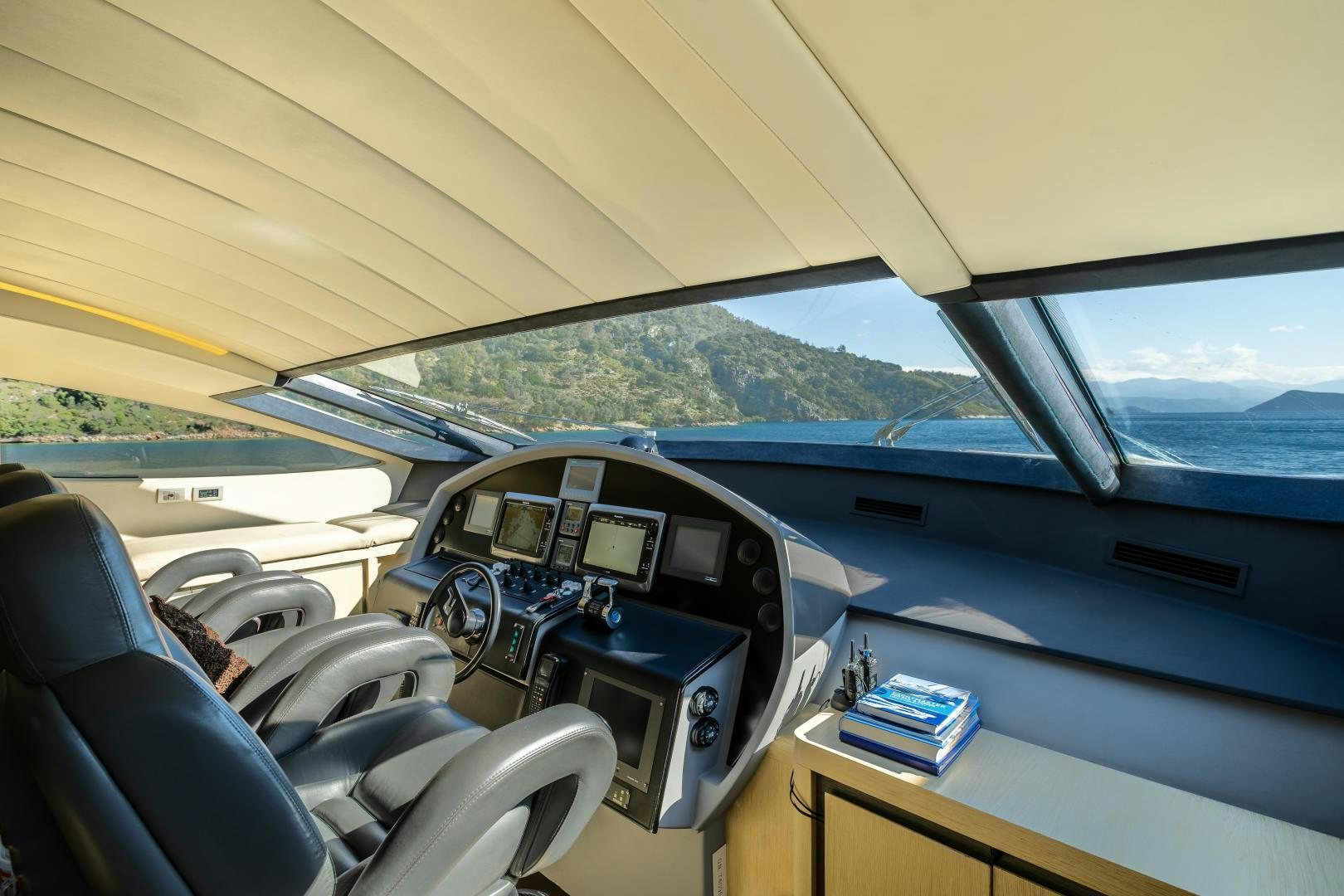 the inside of a car aboard ALYSSA 1 Yacht for Sale