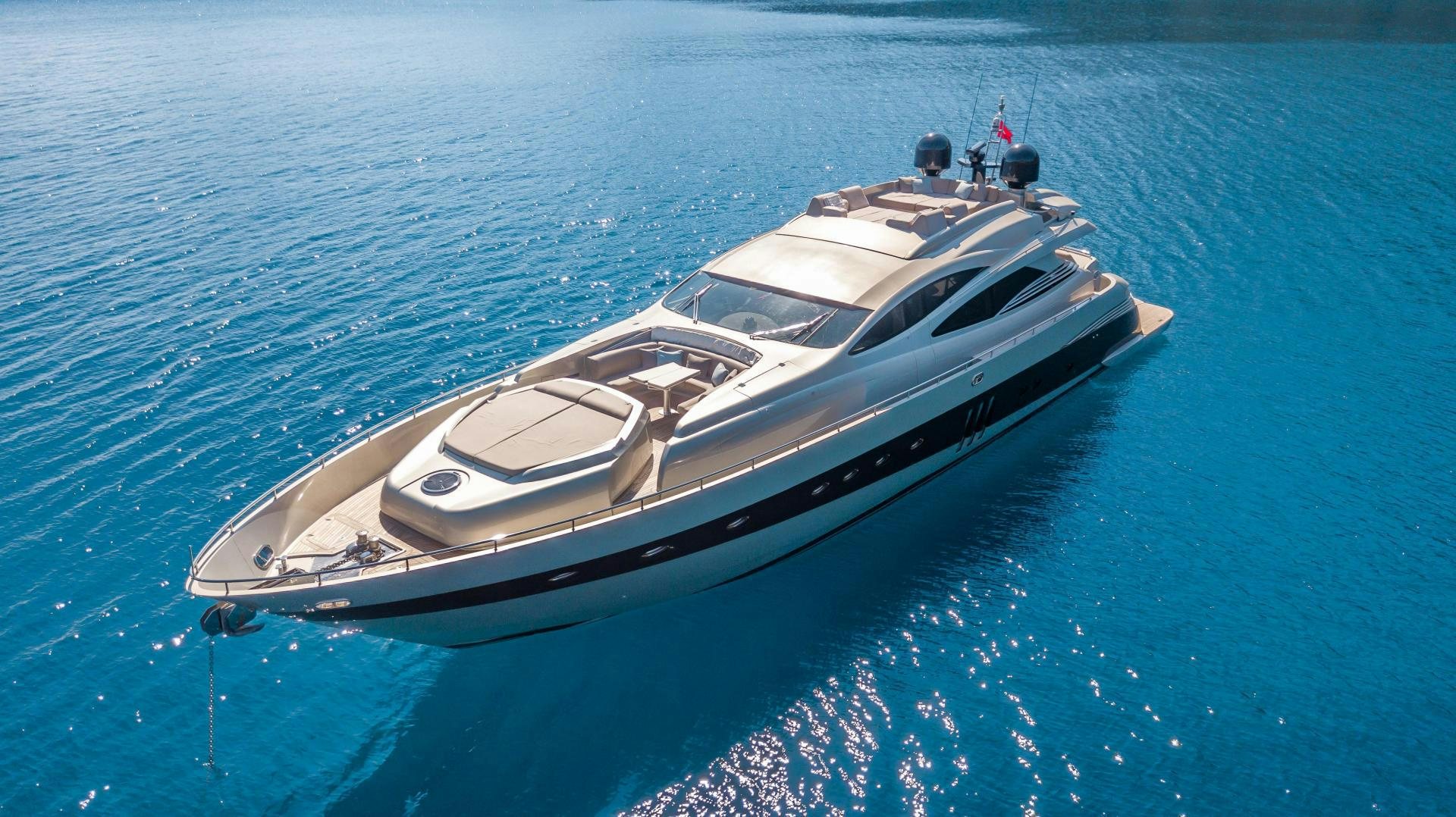 a white yacht in the water aboard ALYSSA 1 Yacht for Sale